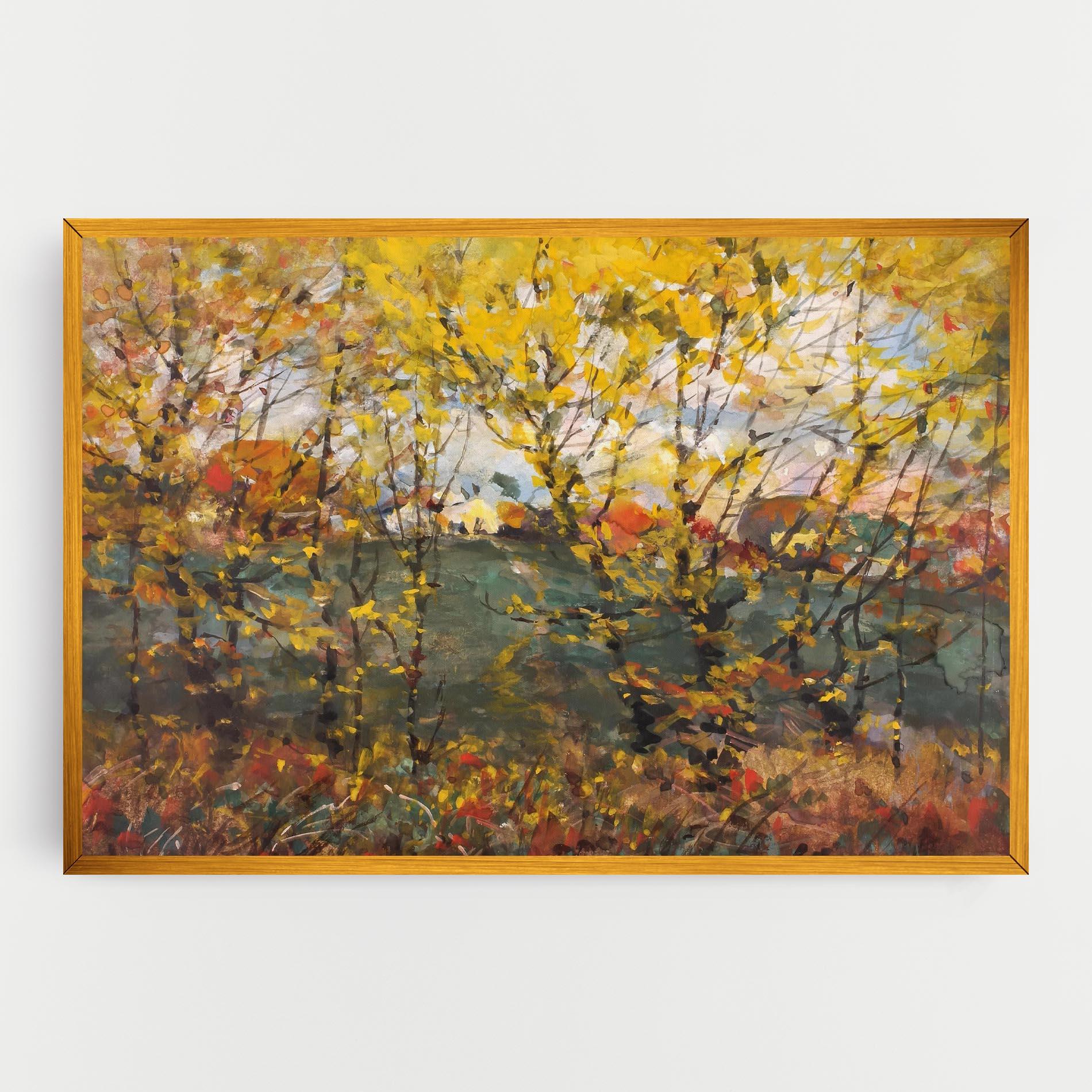 Vászonkép Autumn Painting Tree mockup 0