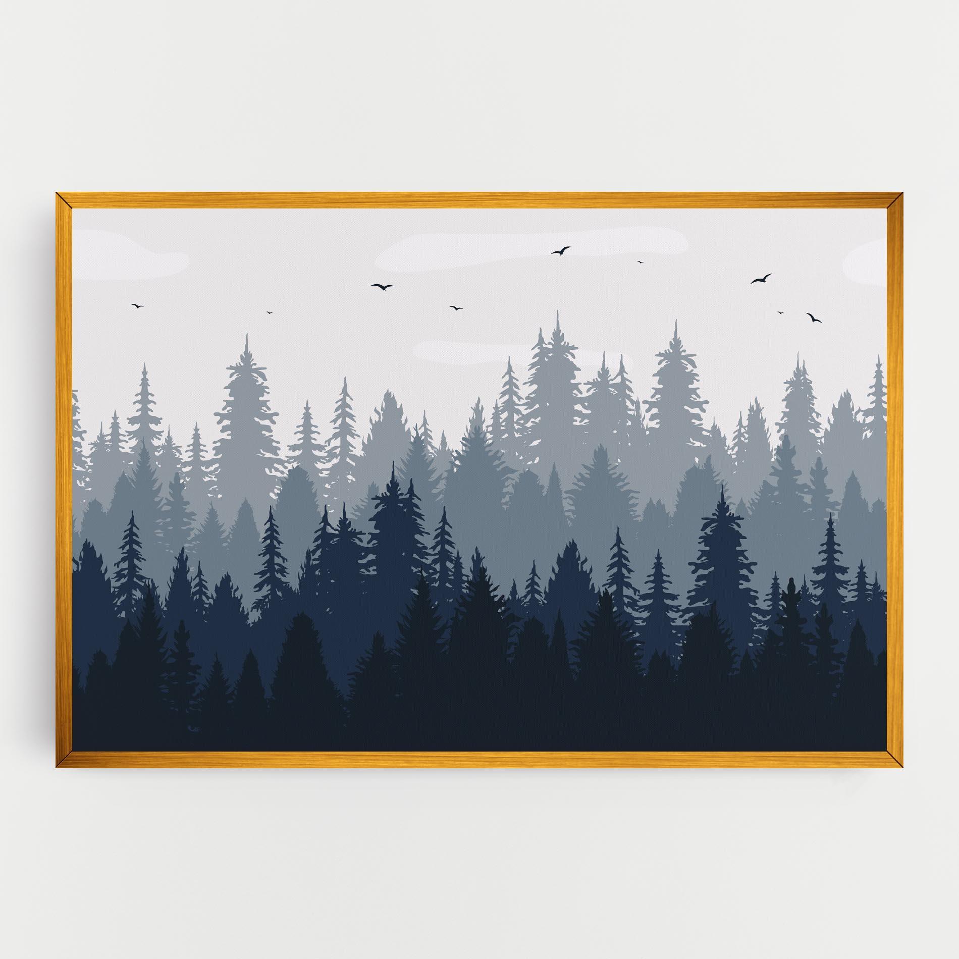 Vászonkép Foggy Blue Forest mockup 0