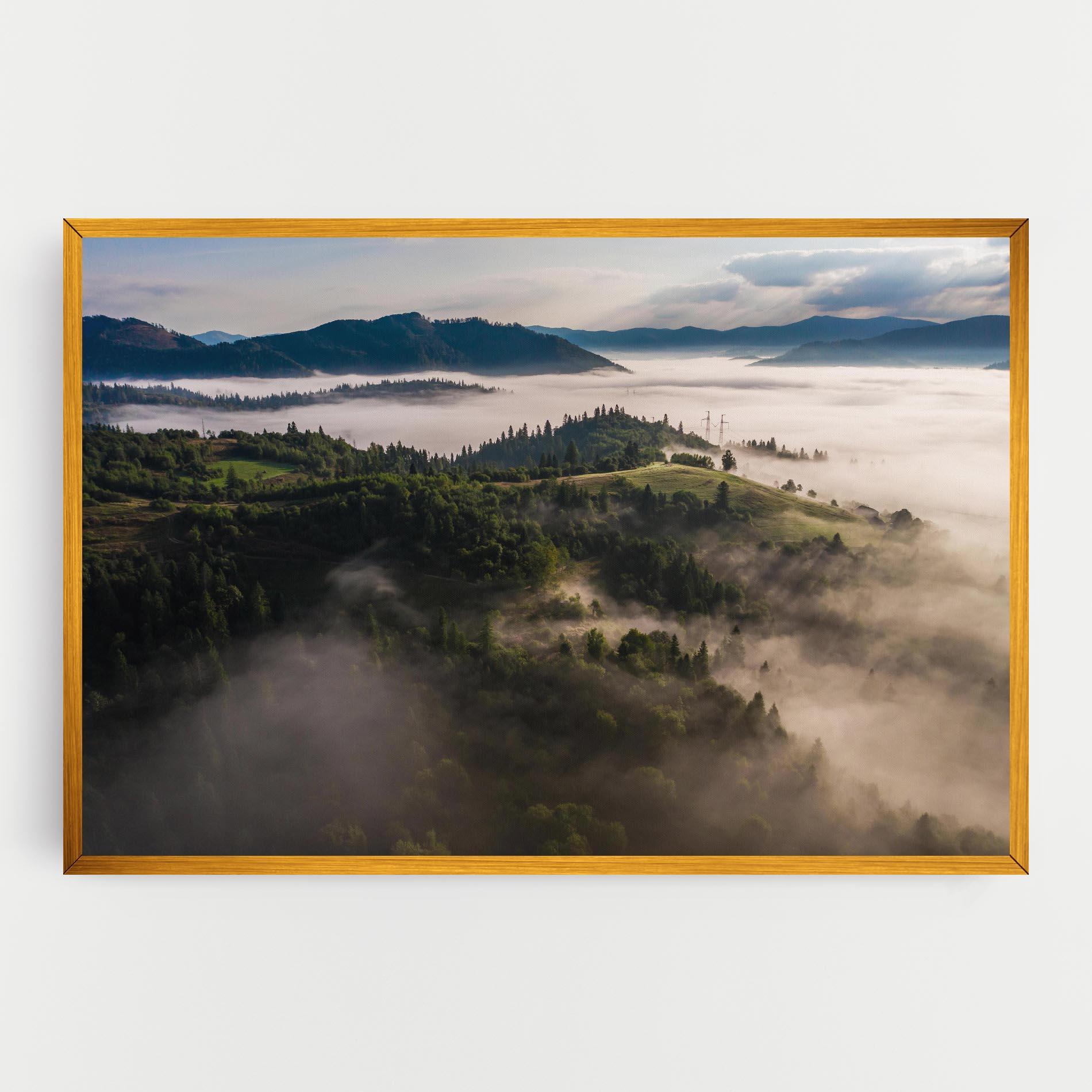 Vászonkép Foggy Forest View mockup 0