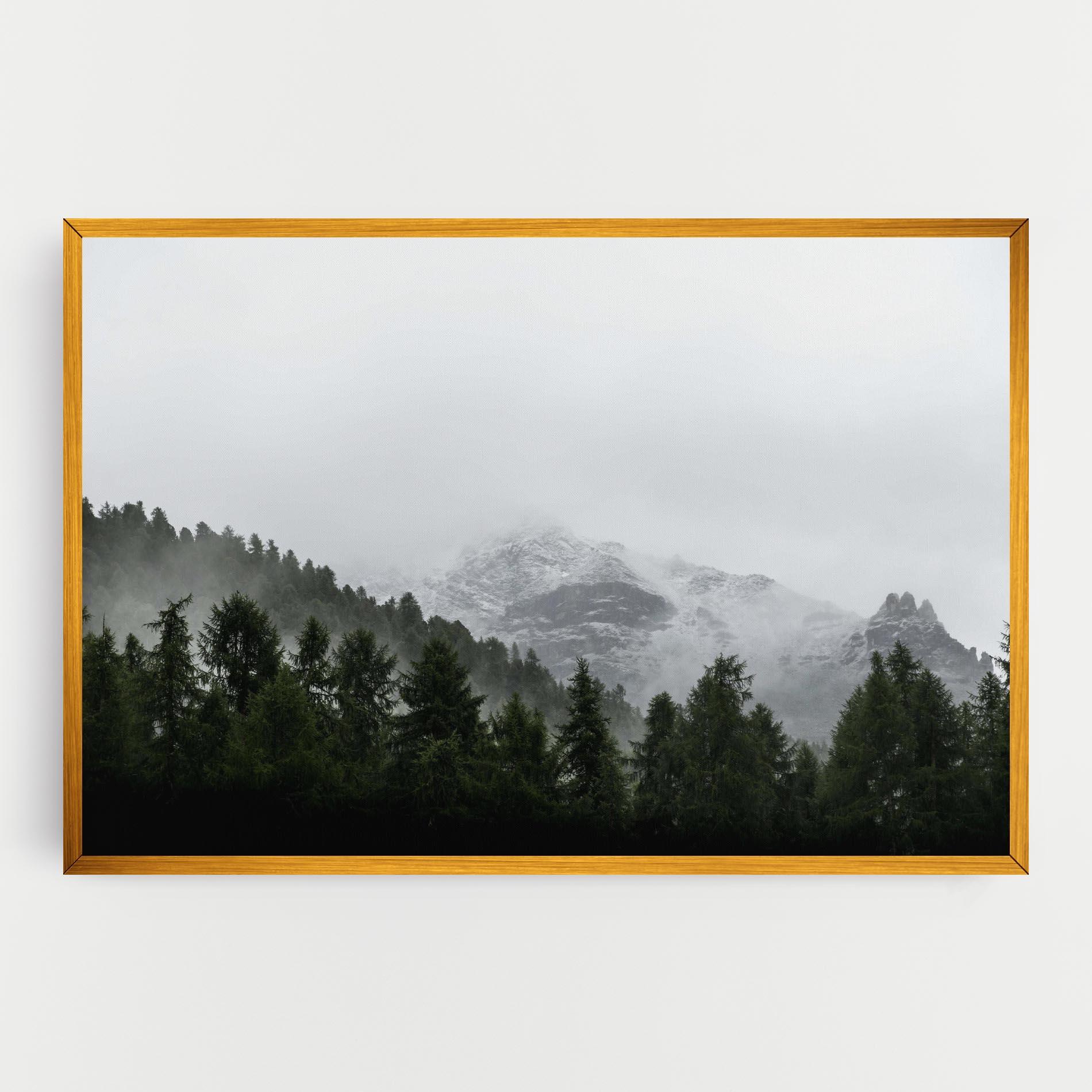 Vászonkép Foggy Mountain Forest mockup 0
