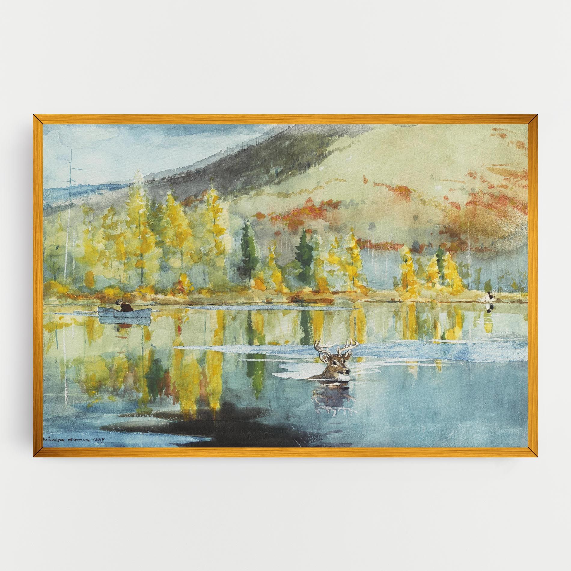 Trees Painting Lake mockup 0