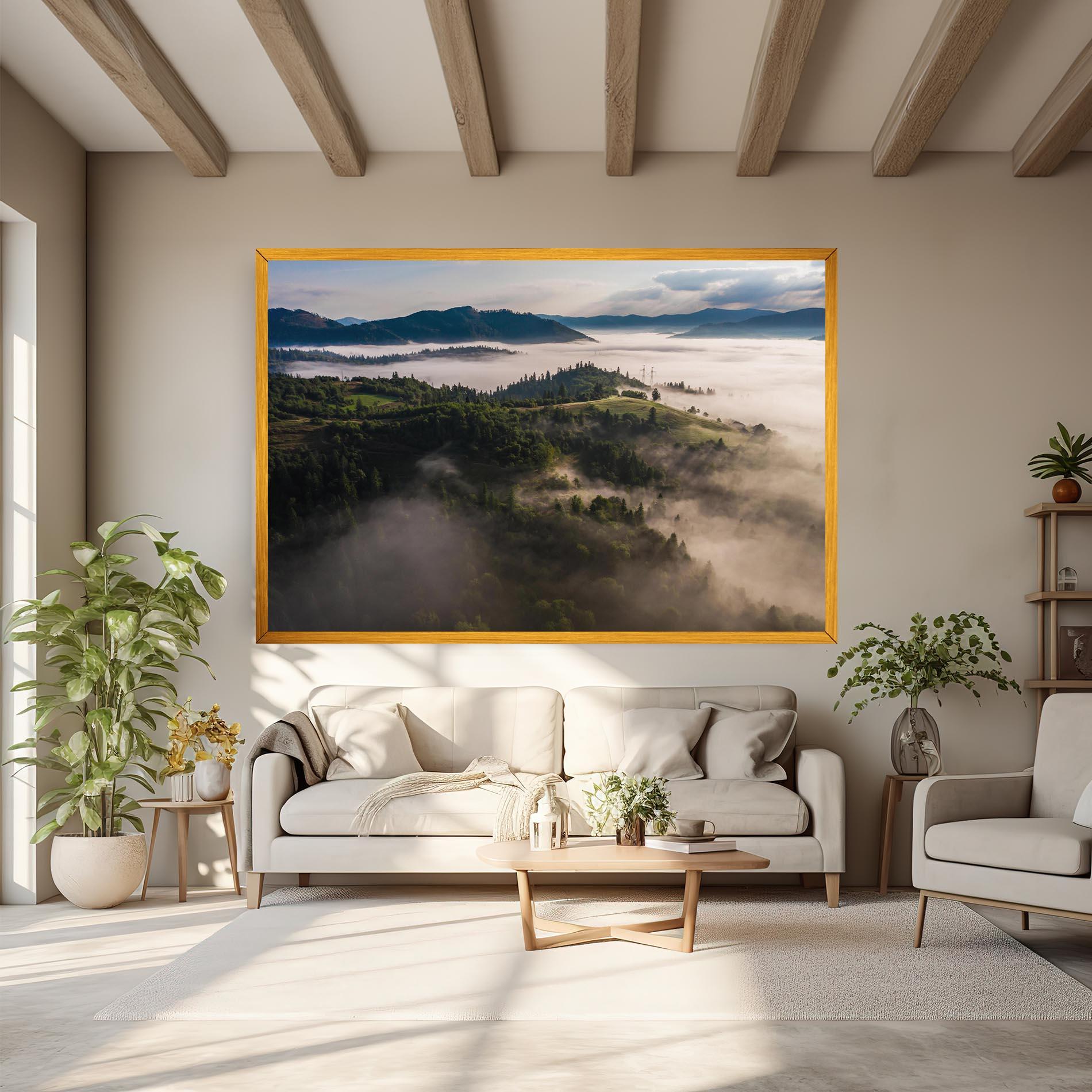 Vászonkép Foggy Forest View mockup 6