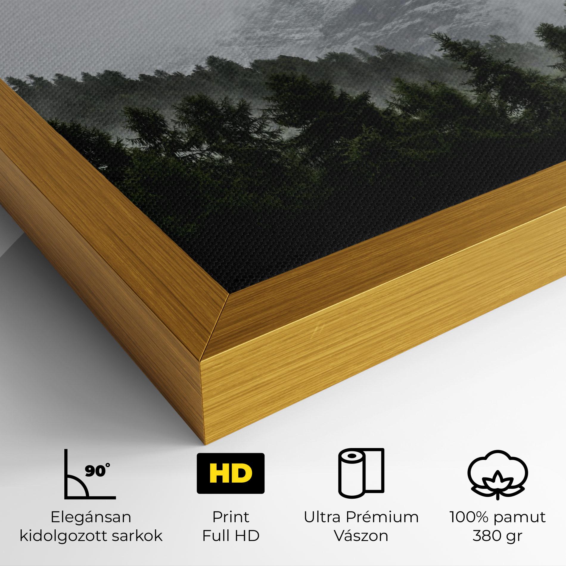 Vászonkép Foggy Mountain Forest mockup 4