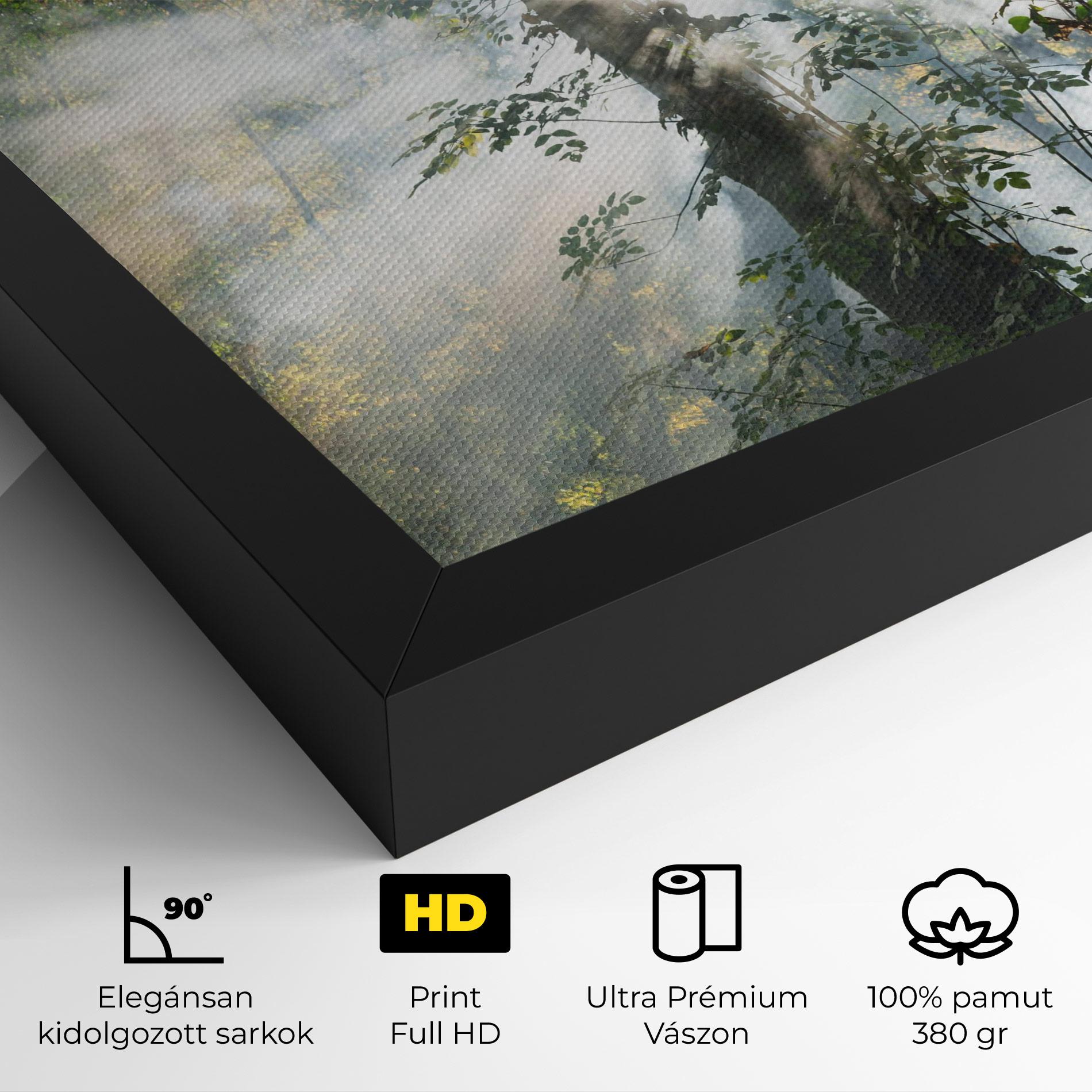 Vászonkép Foggy Light Forest mockup 4