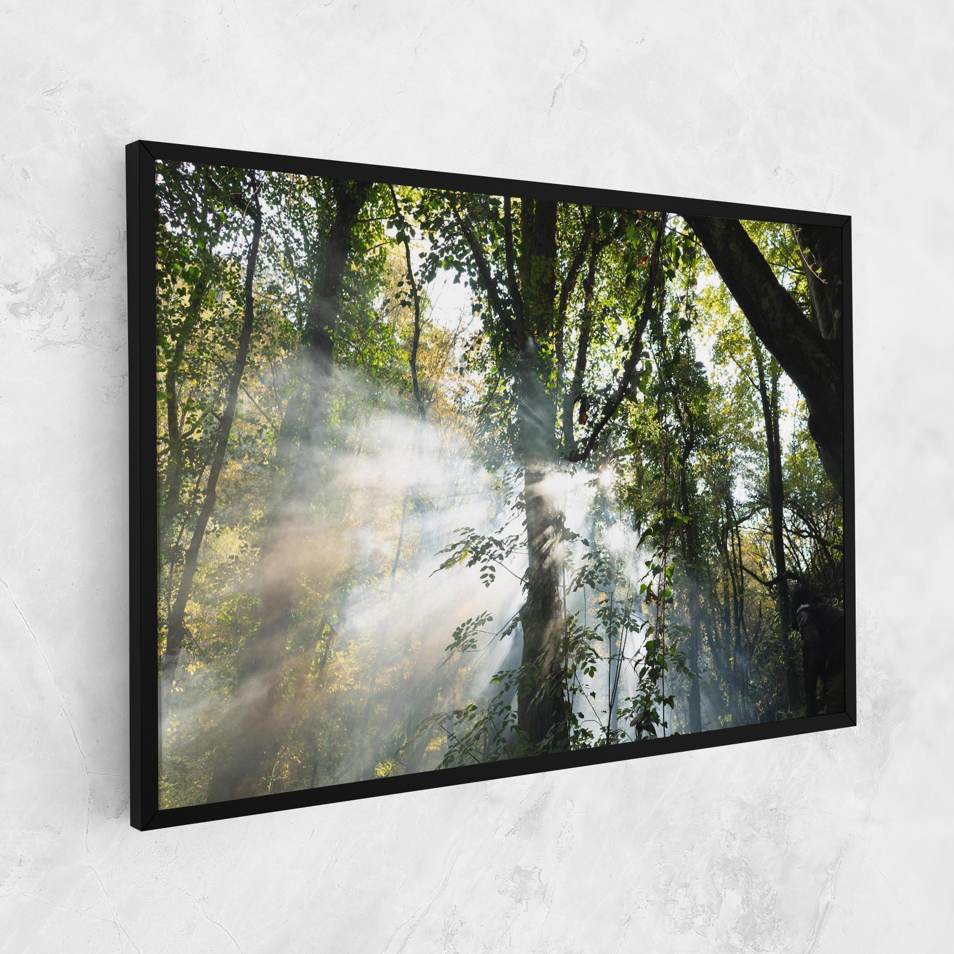 Vászonkép Foggy Light Forest mockup 1