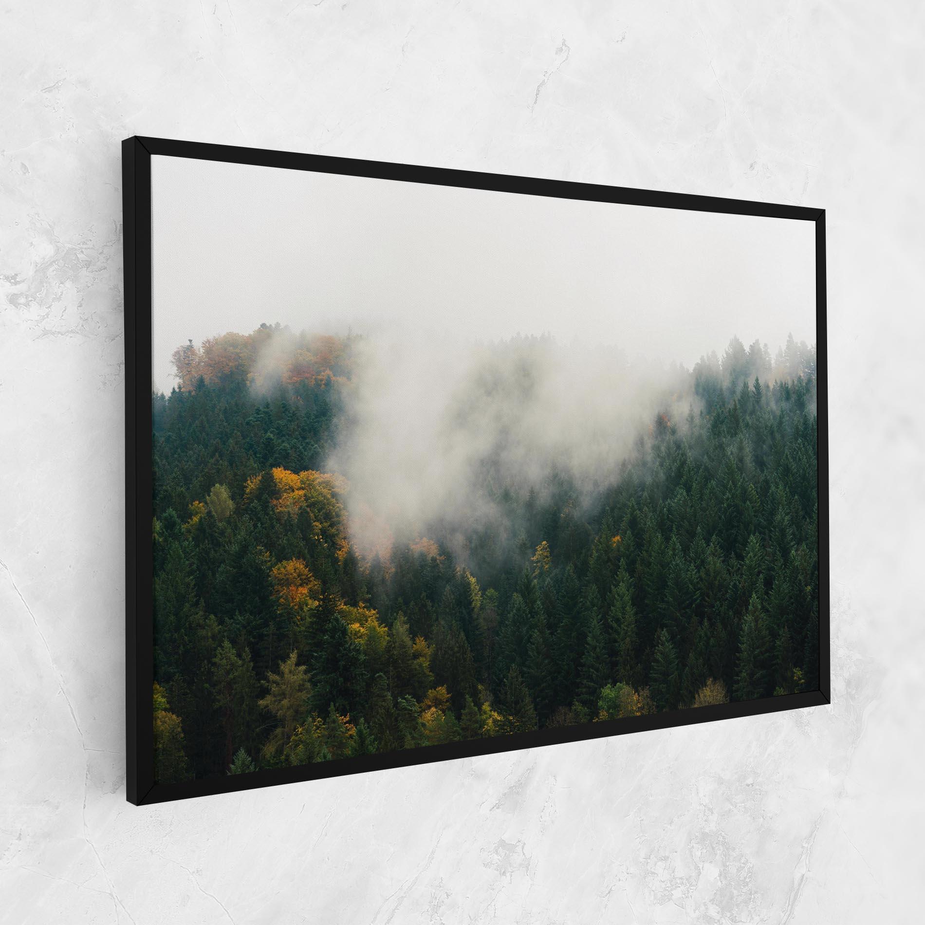 Vászonkép Foggy Tree Forest mockup 1