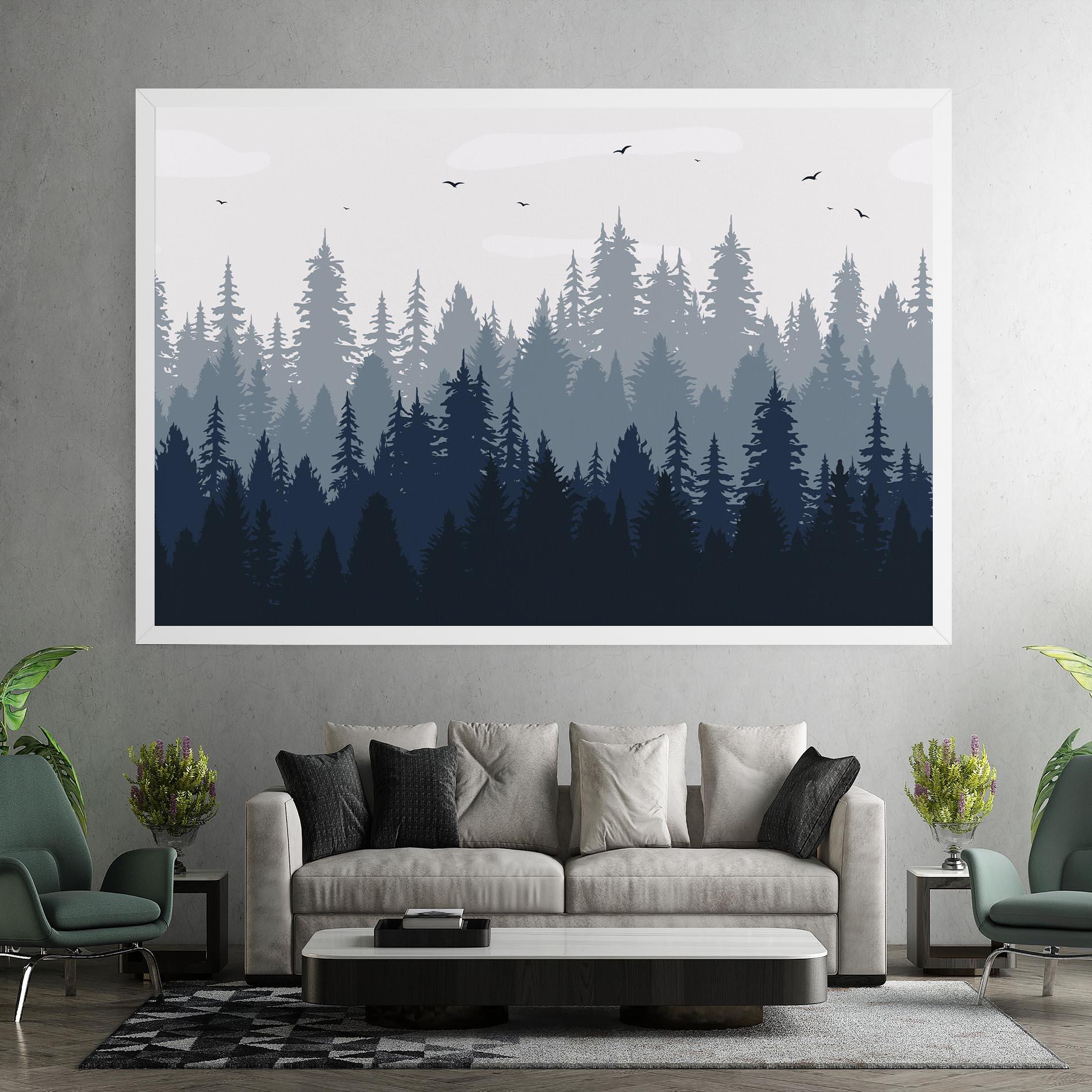 Vászonkép Foggy Blue Forest mockup 7