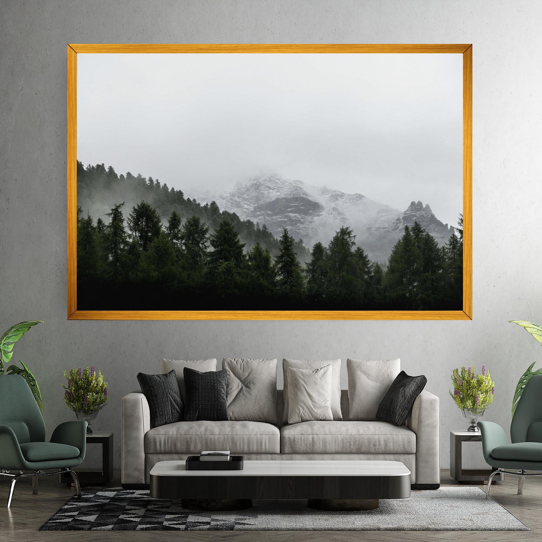 Vászonkép Foggy Mountain Forest mockup 7