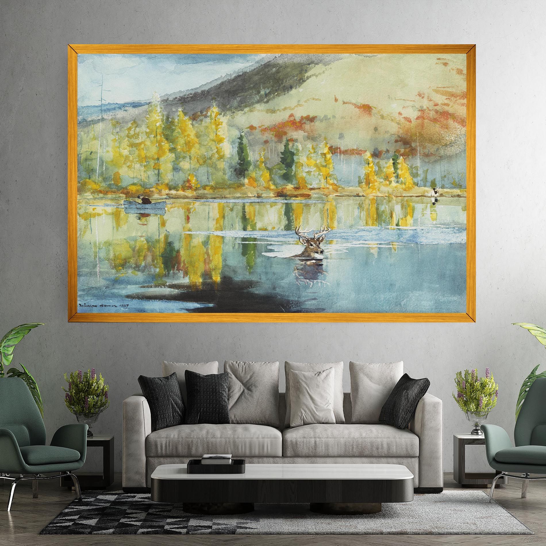 Trees Painting Lake mockup 7