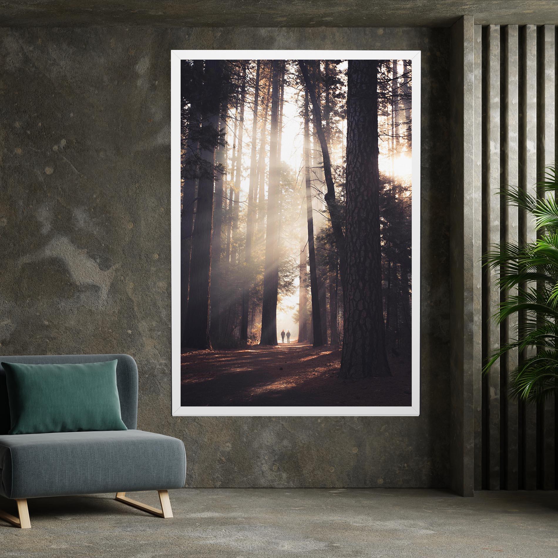 Vászonkép Foggy Couple Forest mockup 7