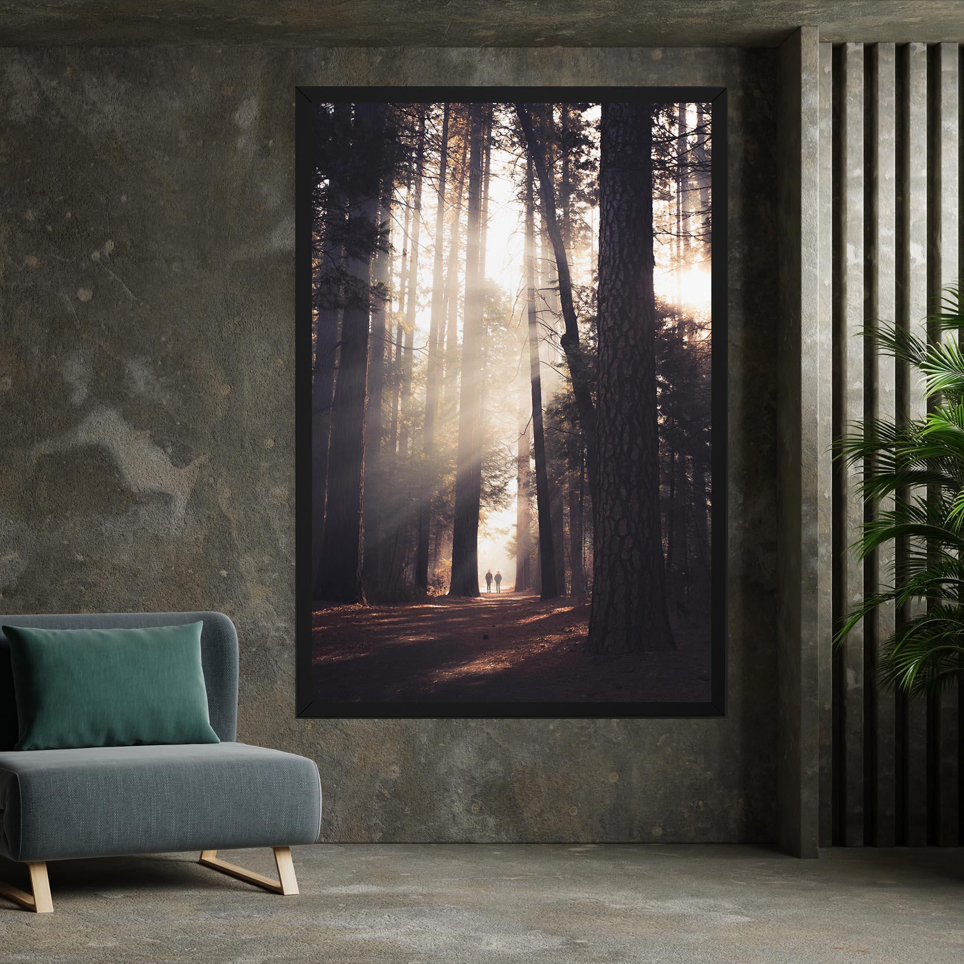 Vászonkép Foggy Couple Forest mockup 7
