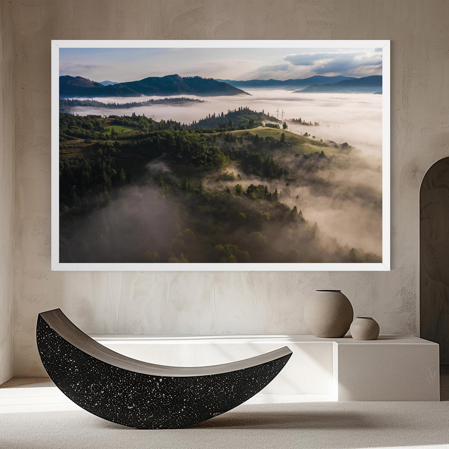 Vászonkép Foggy Forest View mockup 8