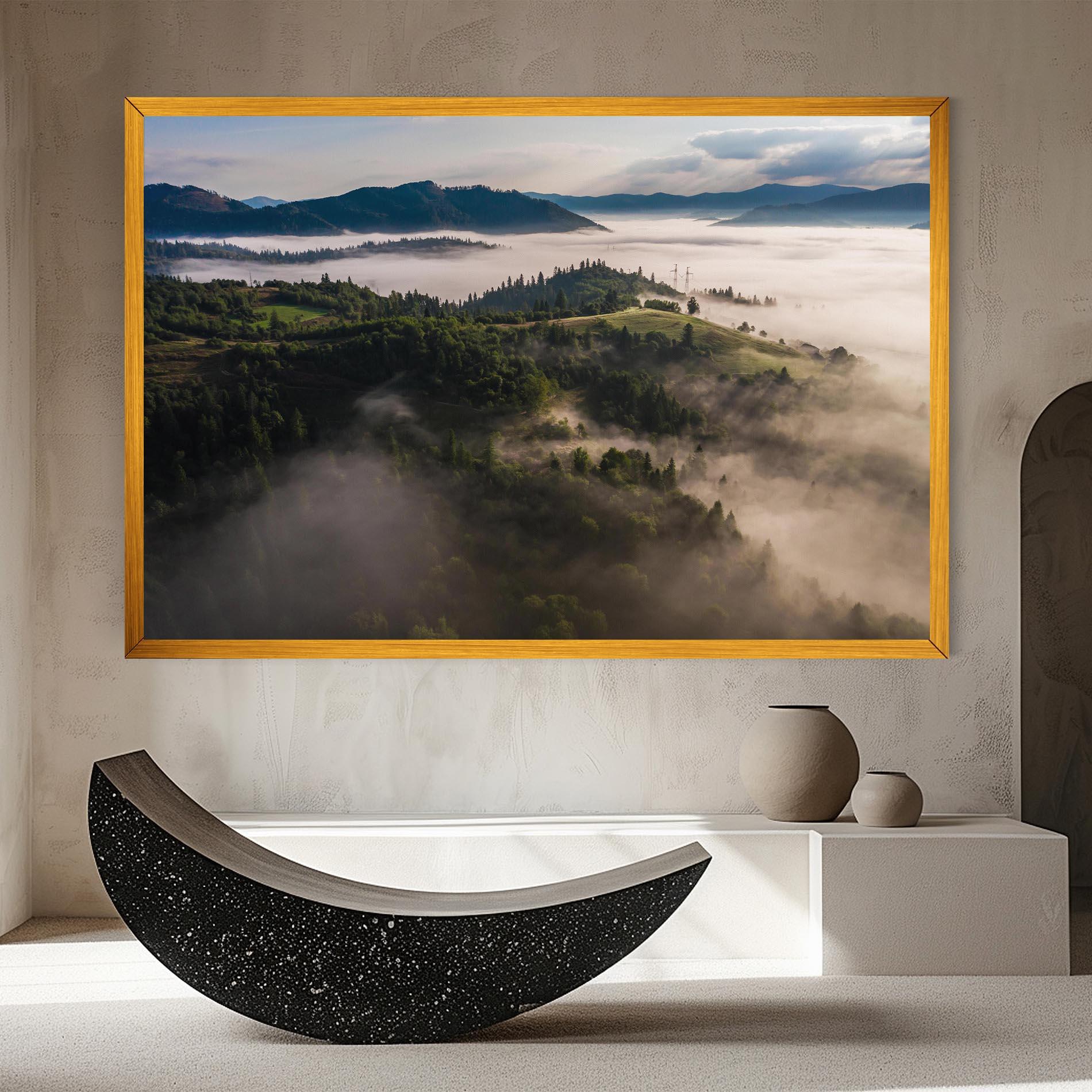 Vászonkép Foggy Forest View mockup 8