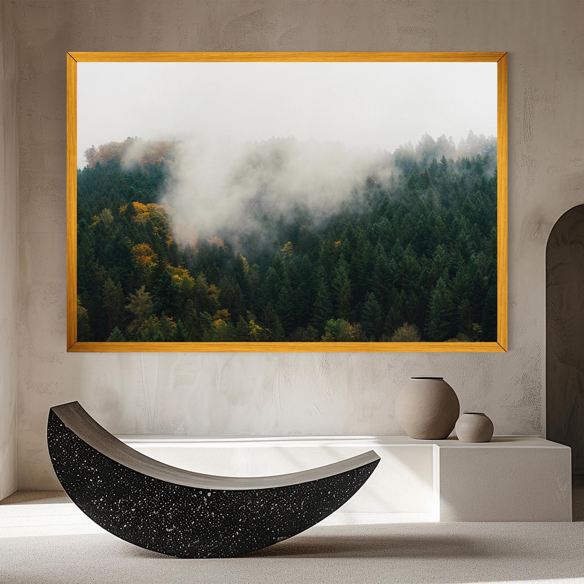 Vászonkép Foggy Tree Forest mockup 8