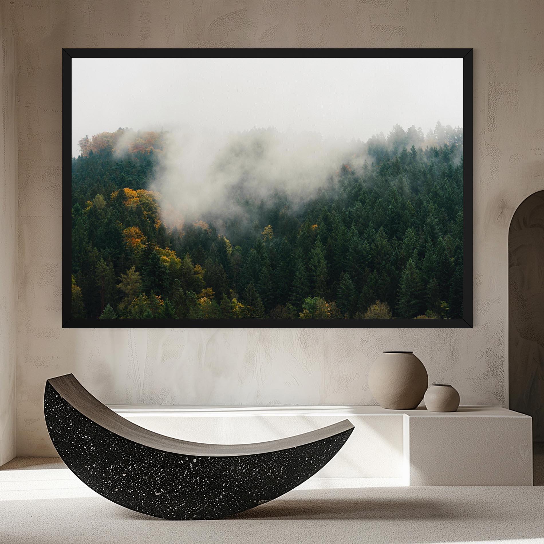 Vászonkép Foggy Tree Forest mockup 8