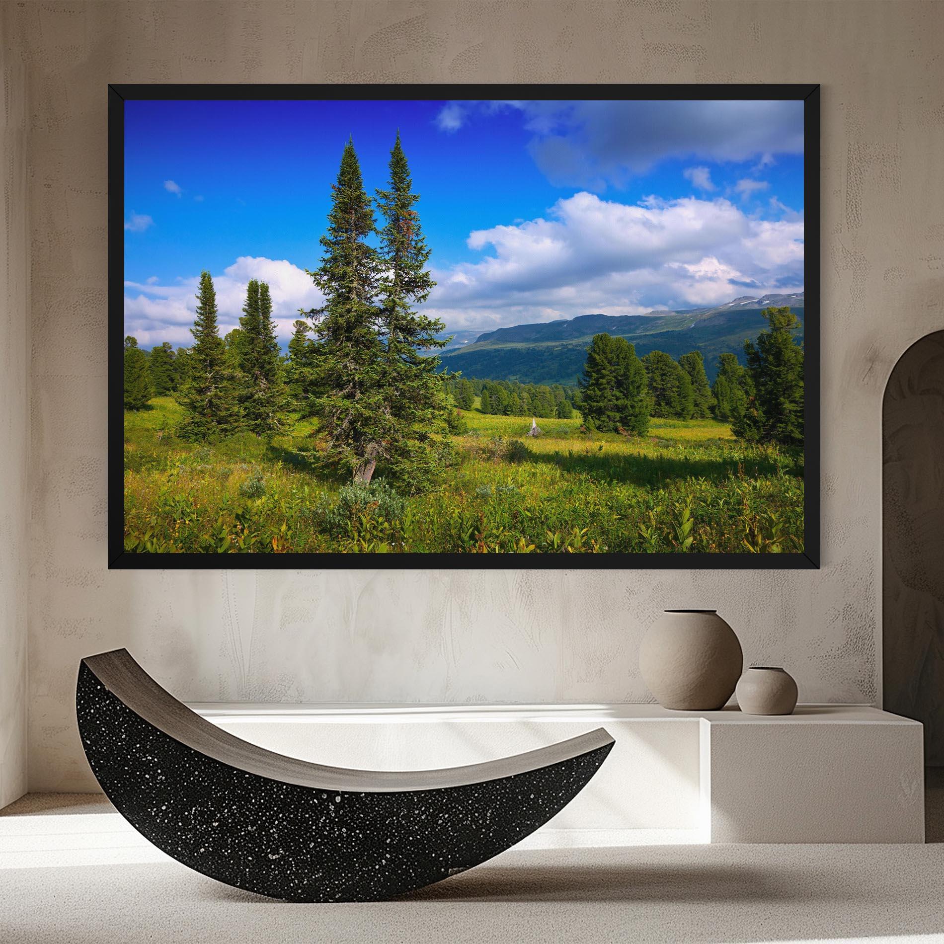 Vászonkép Morning Sunny Field mockup 8