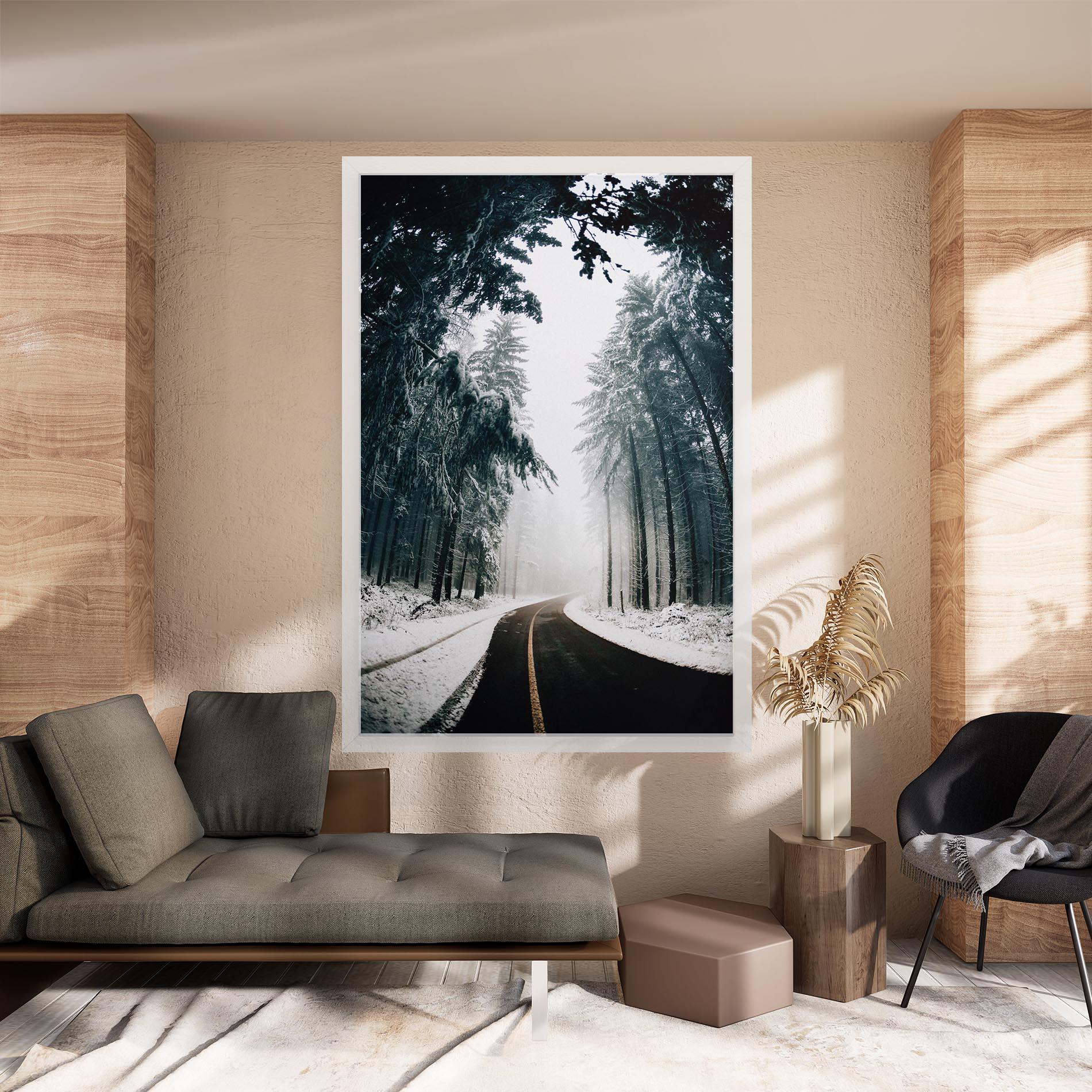 Vászonkép Snow Road Dorest mockup 8