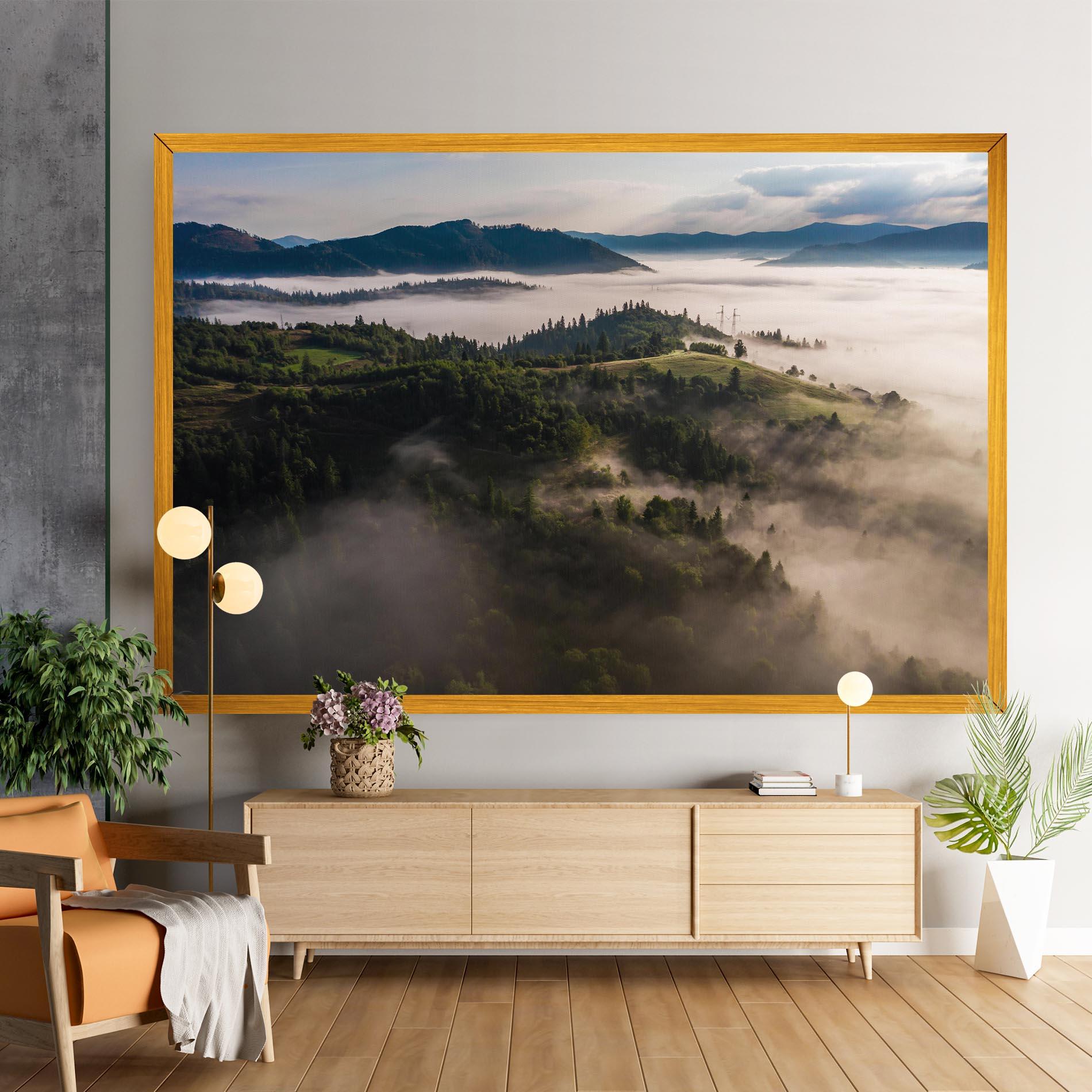 Vászonkép Foggy Forest View mockup 9
