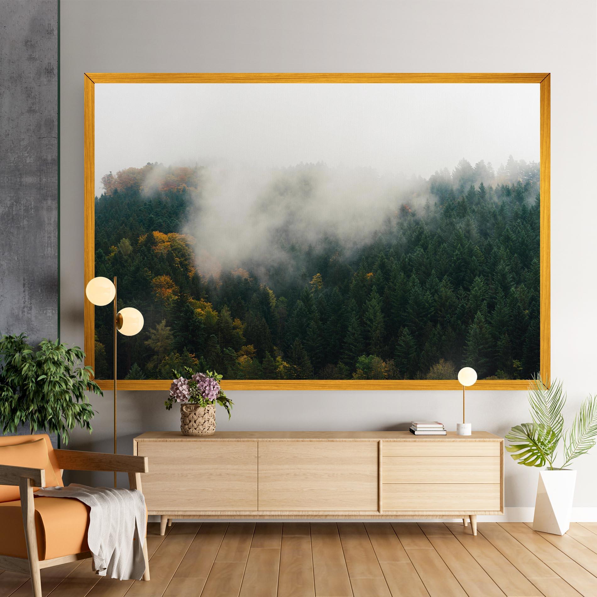 Vászonkép Foggy Tree Forest mockup 9