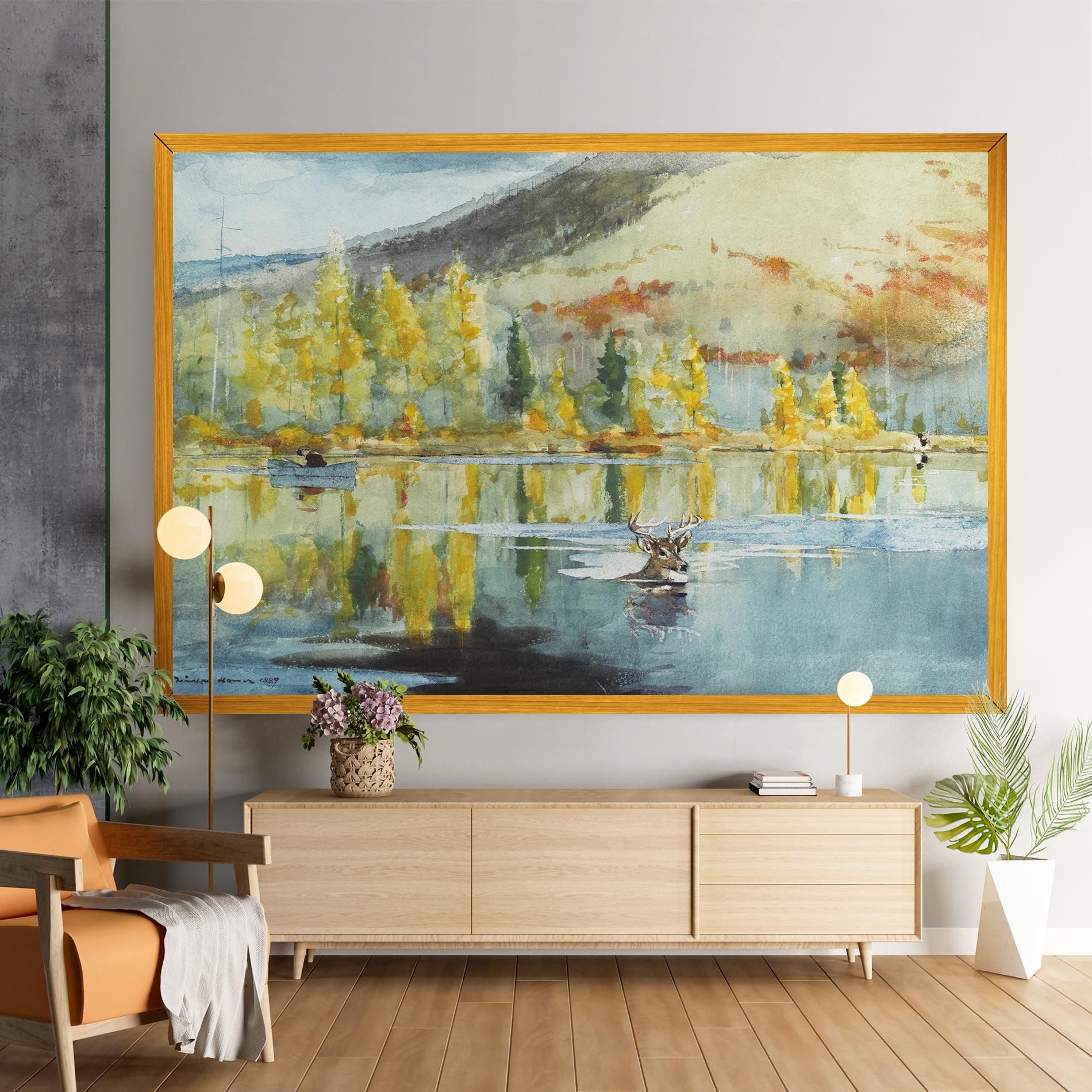 Trees Painting Lake mockup 9