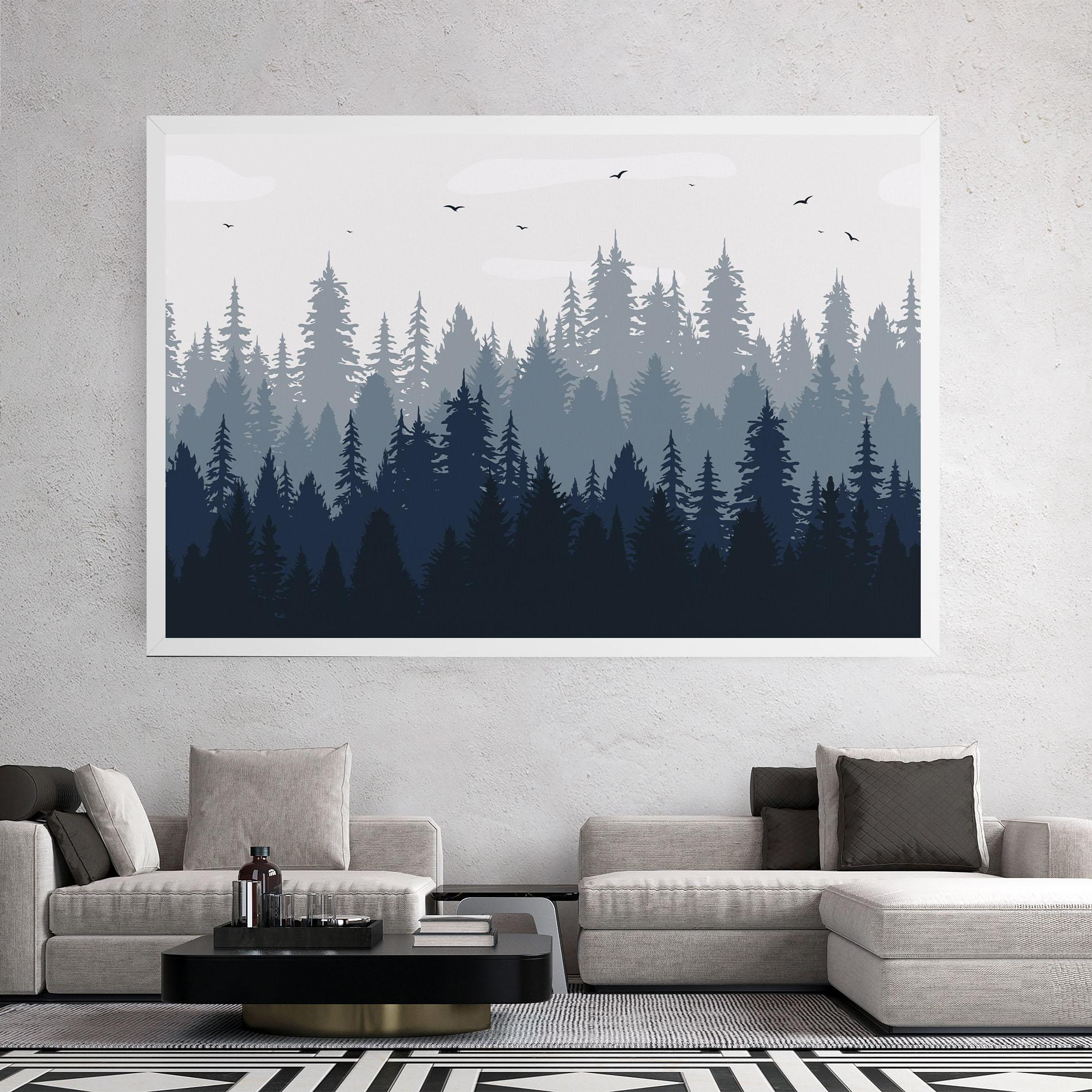 Vászonkép Foggy Blue Forest mockup 2