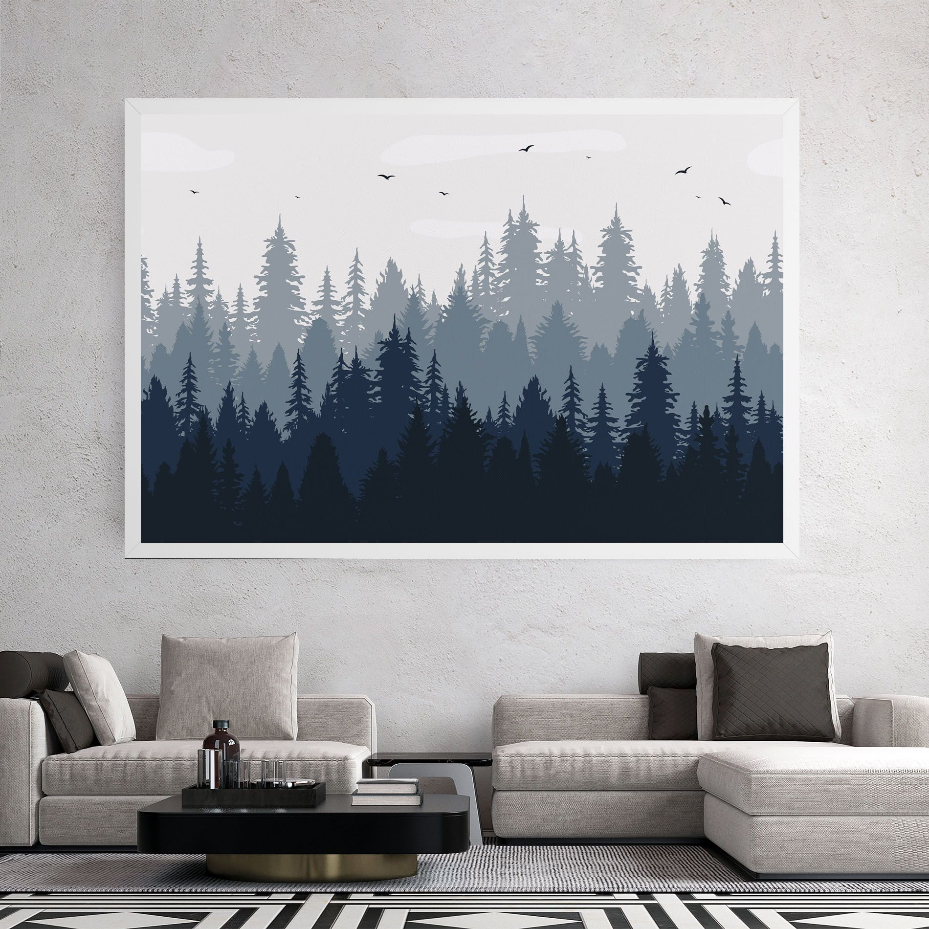 Foggy Blue Forest mockup 2