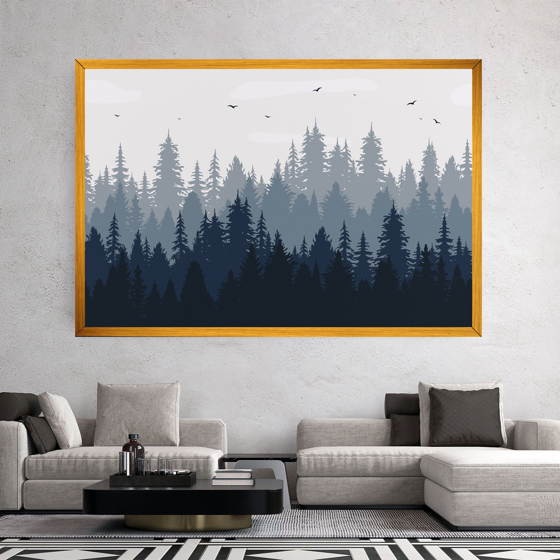 Foggy Blue Forest mockup 2