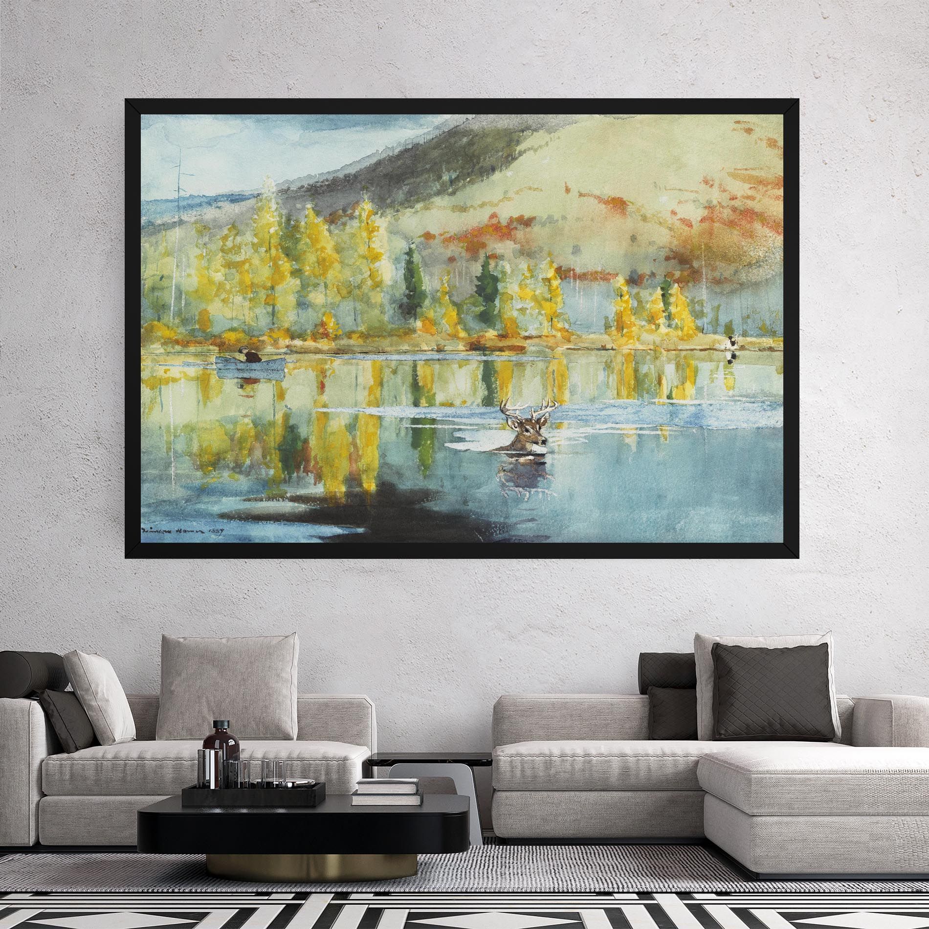 Trees Painting Lake mockup 2