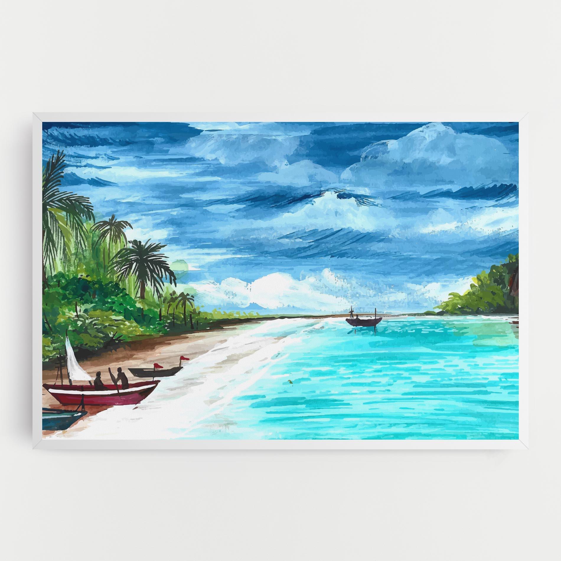 Vászonkép Beach Painting Art mockup 0