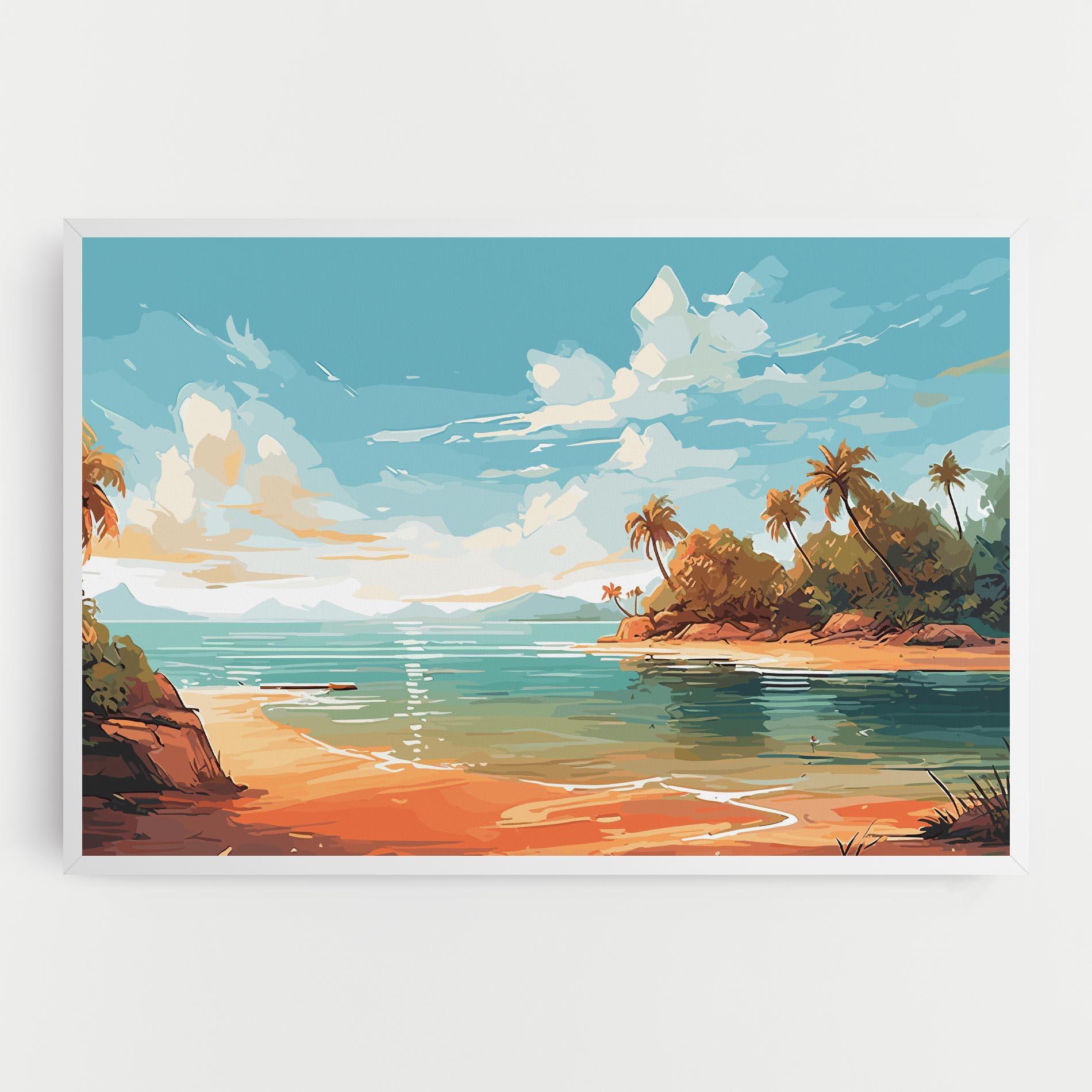 Vászonkép Blue Sky Beach mockup 0