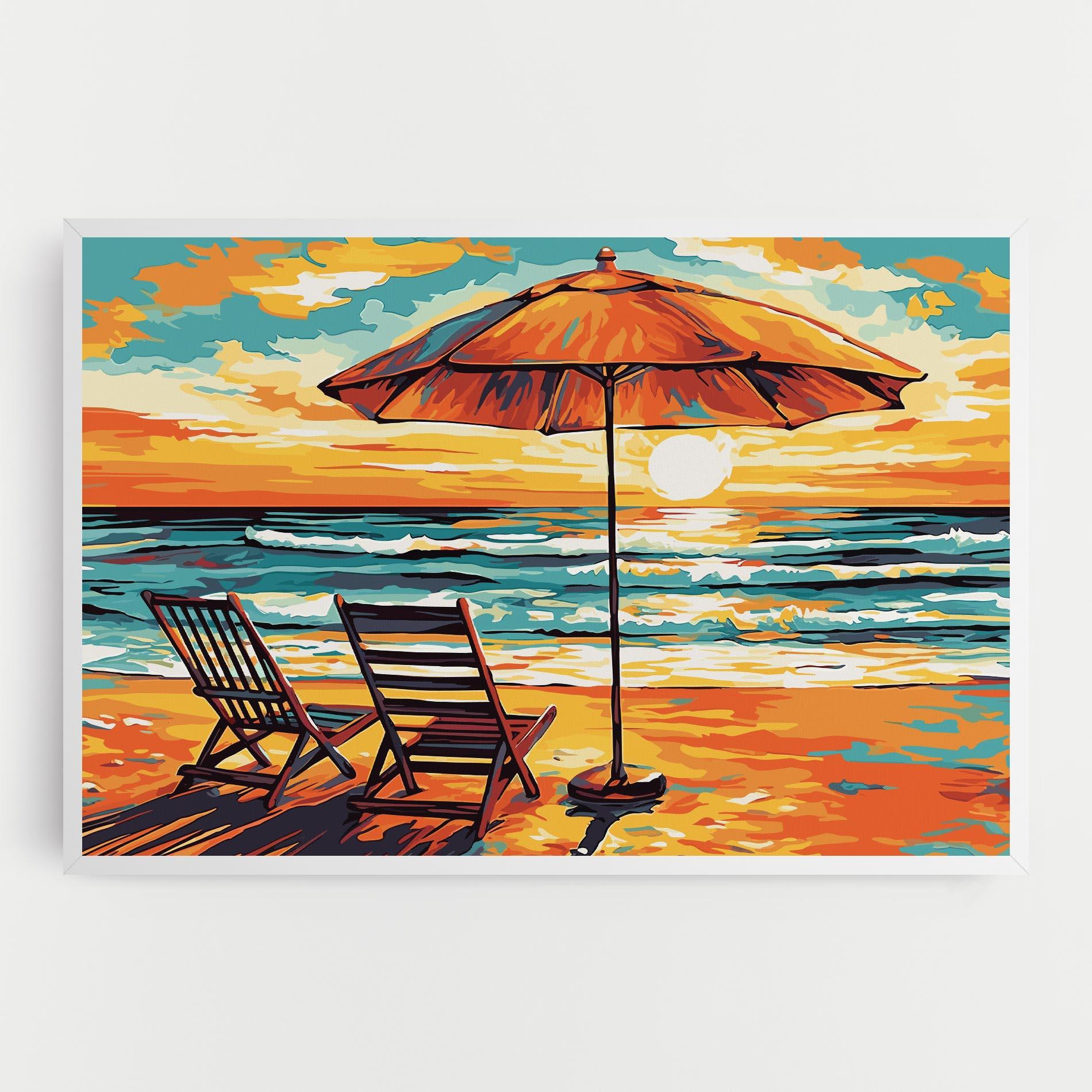 Vászonkép Chair Sunset View mockup 0