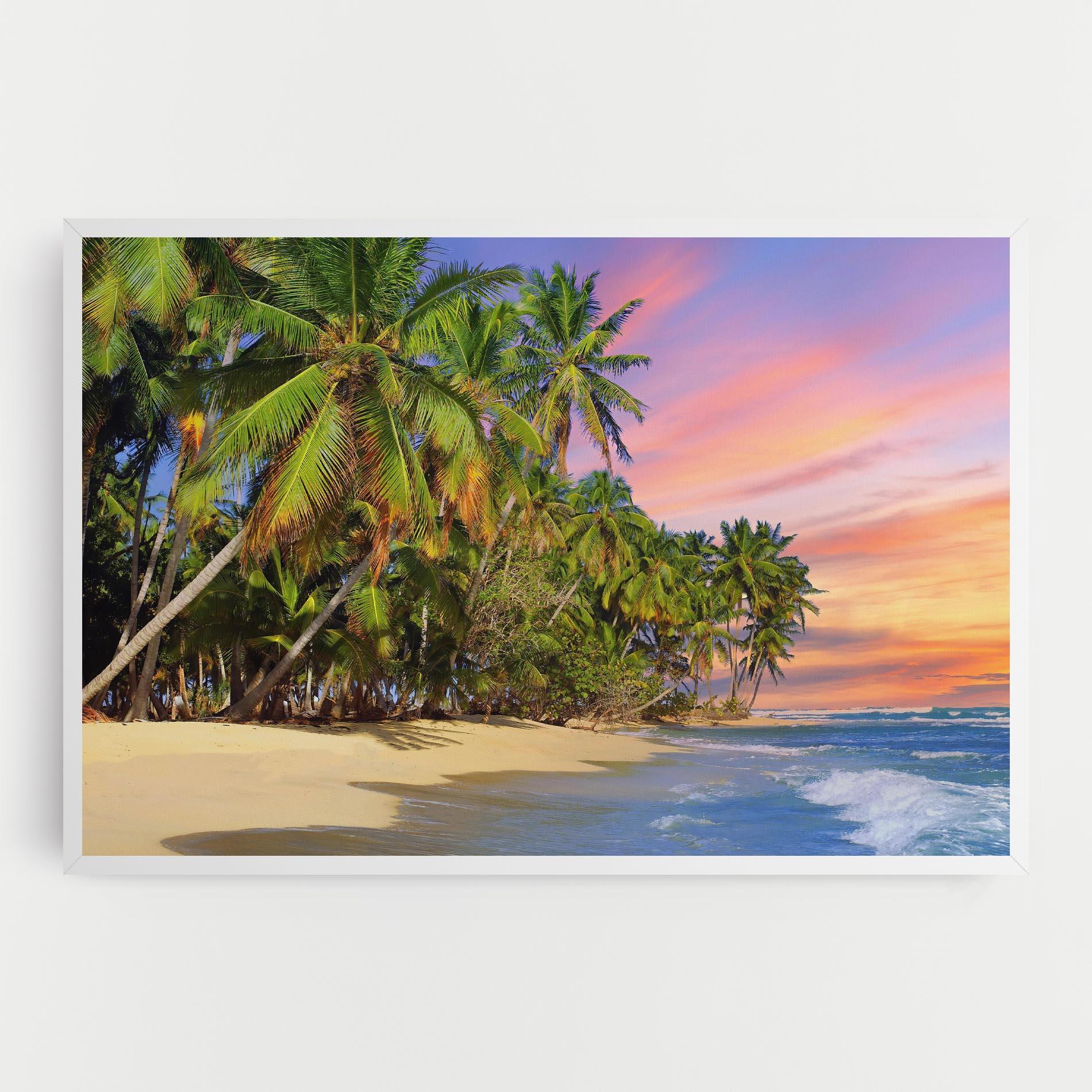 Vászonkép Coconut Tree Sunset mockup 0