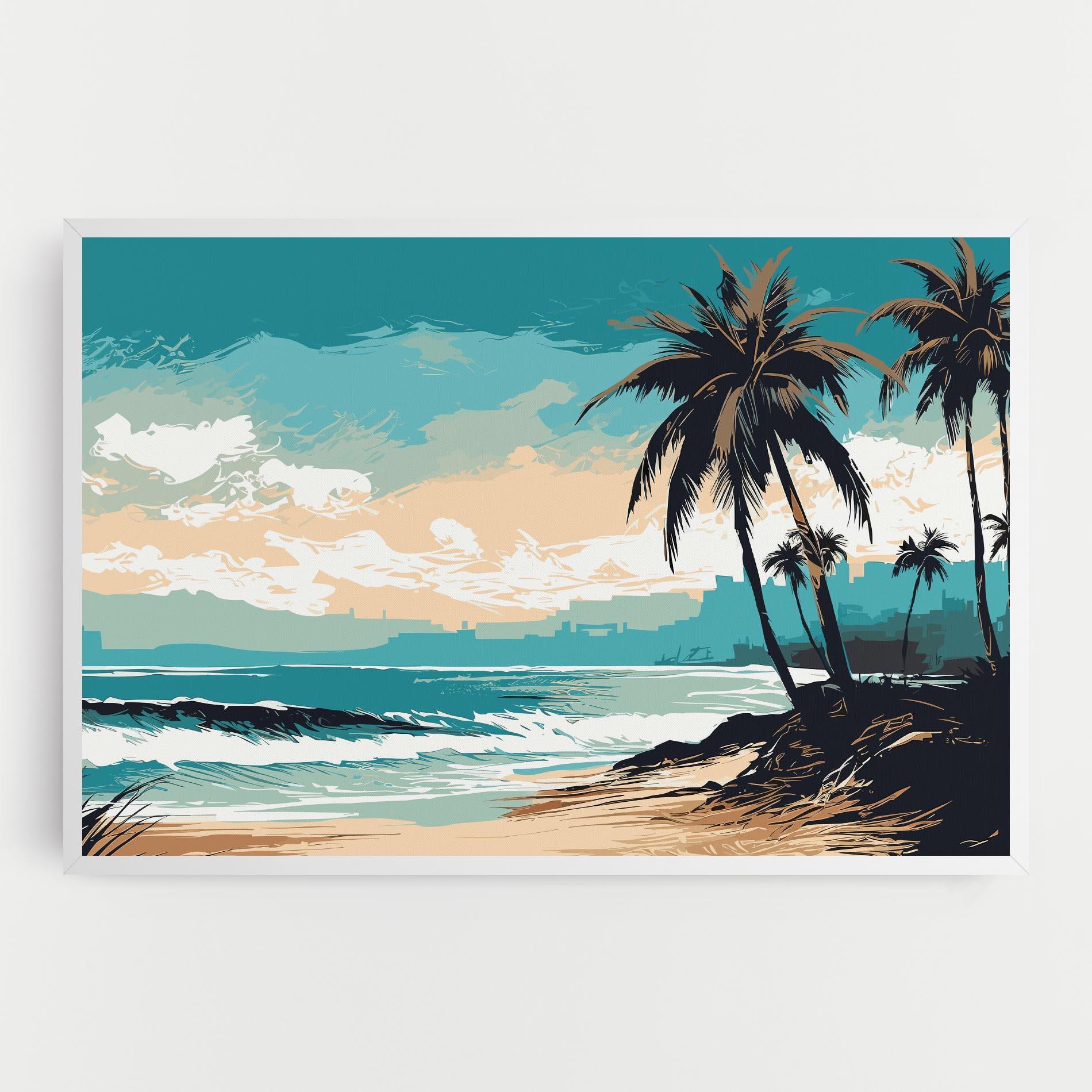 Vászonkép Cream Blue Beach mockup 0