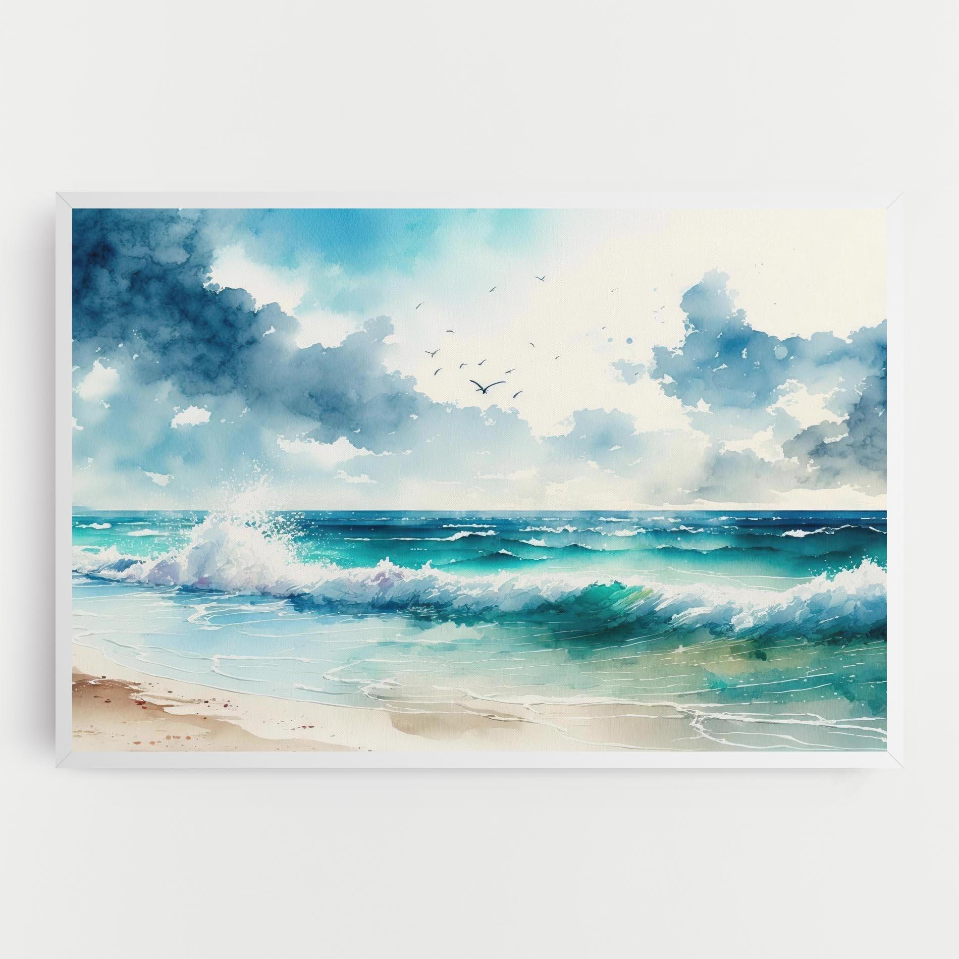 Vászonkép Watercolor Sea Beach mockup 0