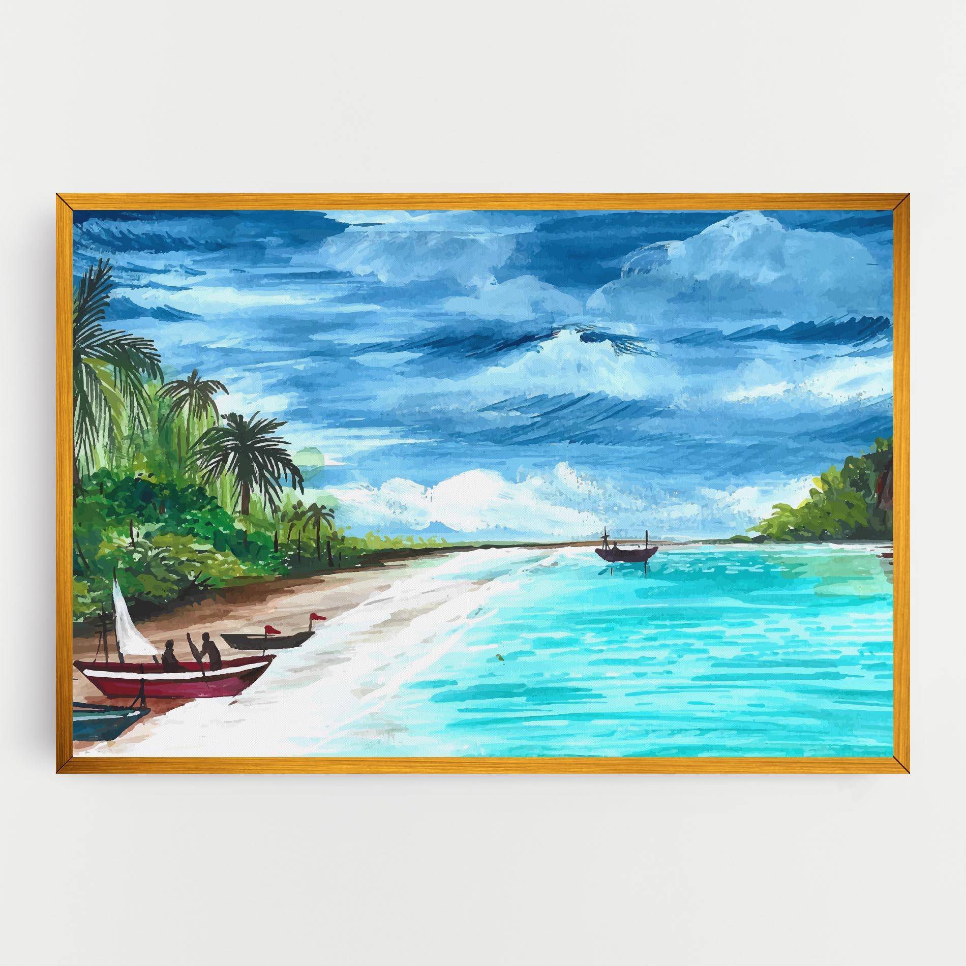 Vászonkép Beach Painting Art mockup 0