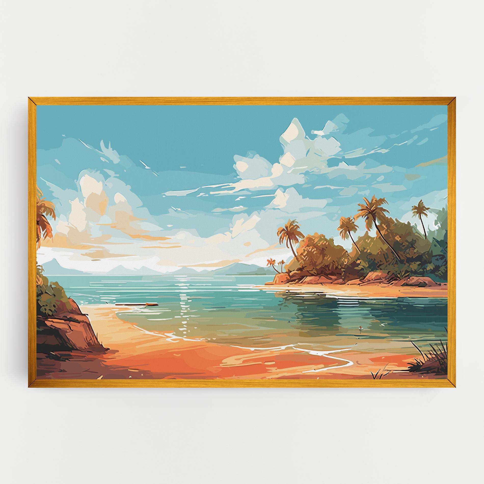 Vászonkép Blue Sky Beach mockup 0