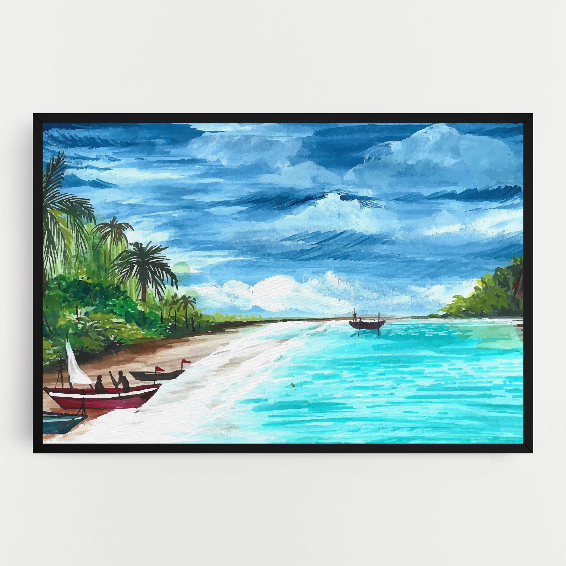 Vászonkép Beach Painting Art mockup 0