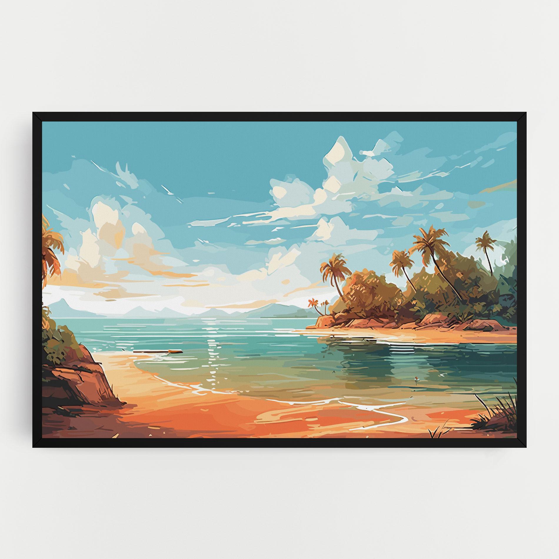 Vászonkép Blue Sky Beach mockup 0