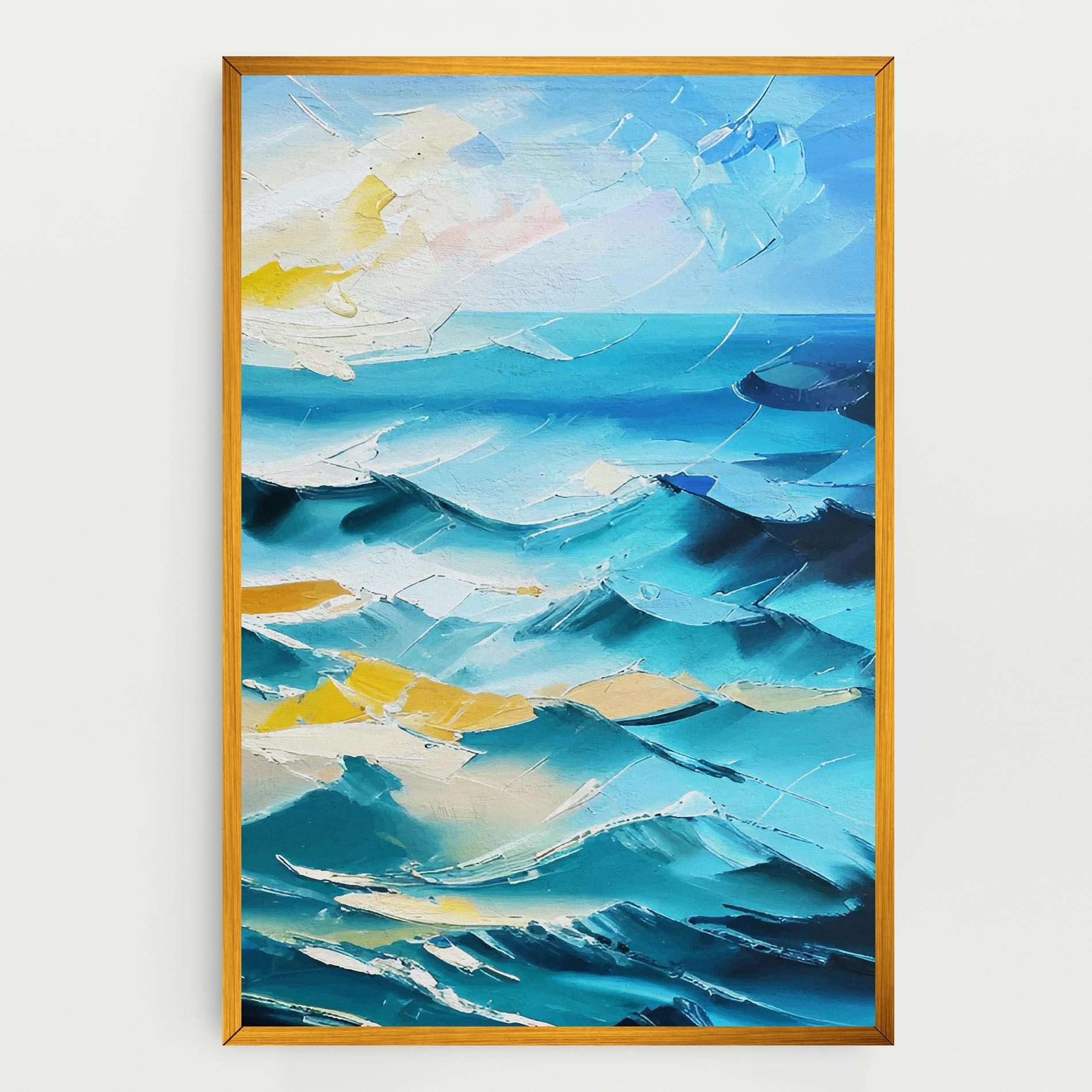 Vászonkép Blue Ocean Painting mockup 0