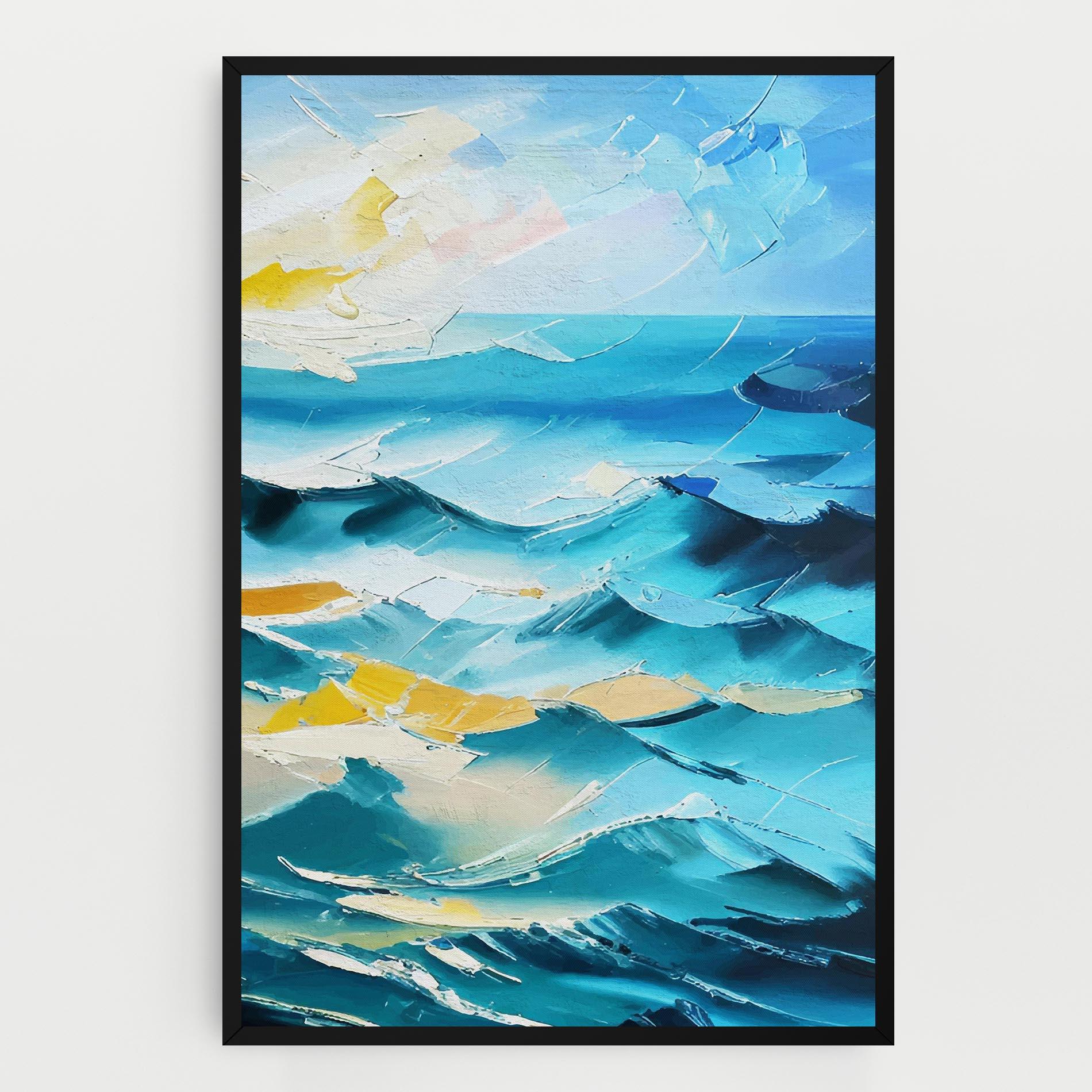 Vászonkép Blue Ocean Painting mockup 0