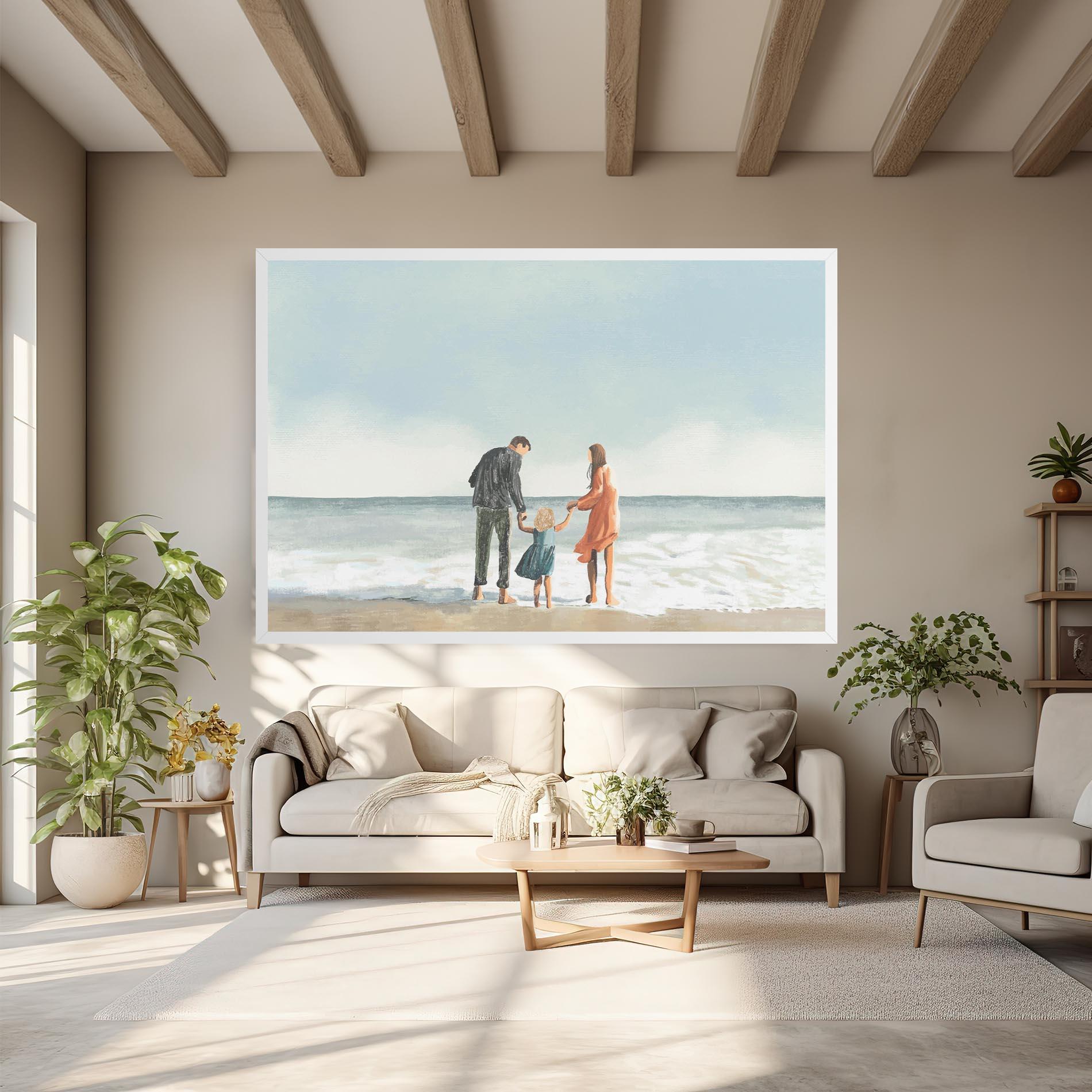 Vászonkép Beach Family mockup 6