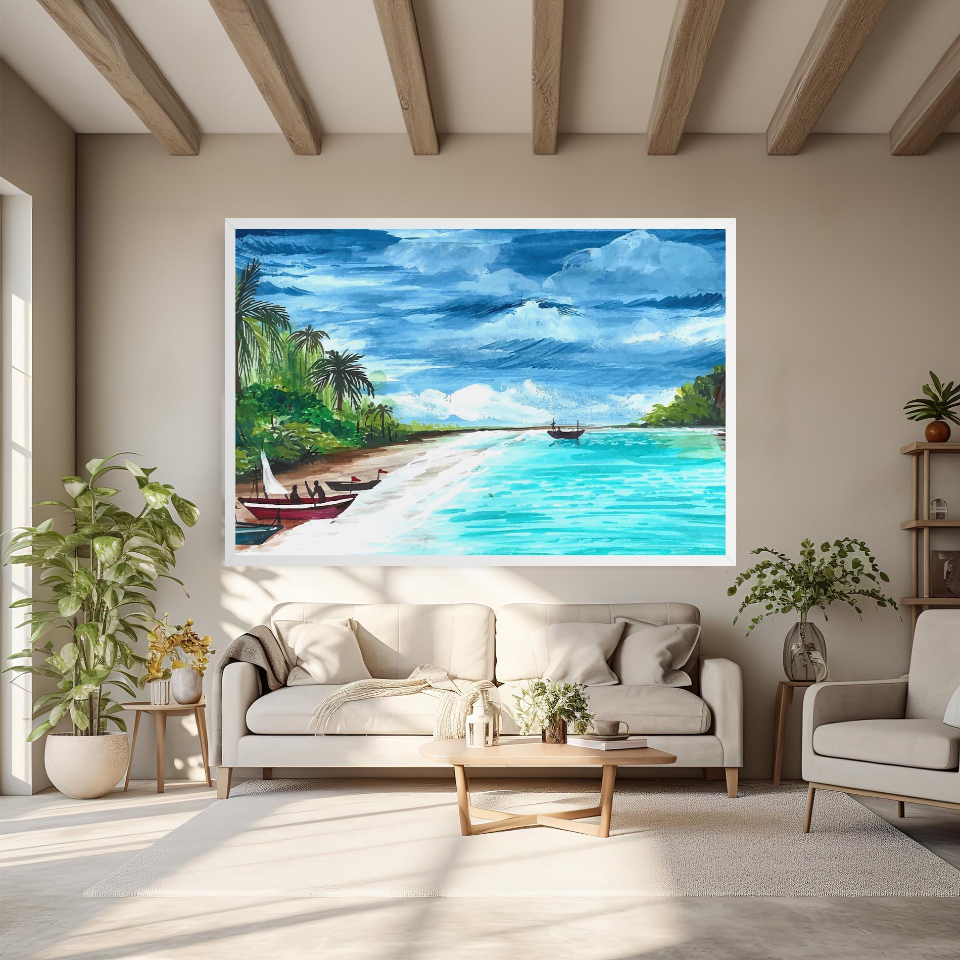 Vászonkép Beach Painting Art mockup 6