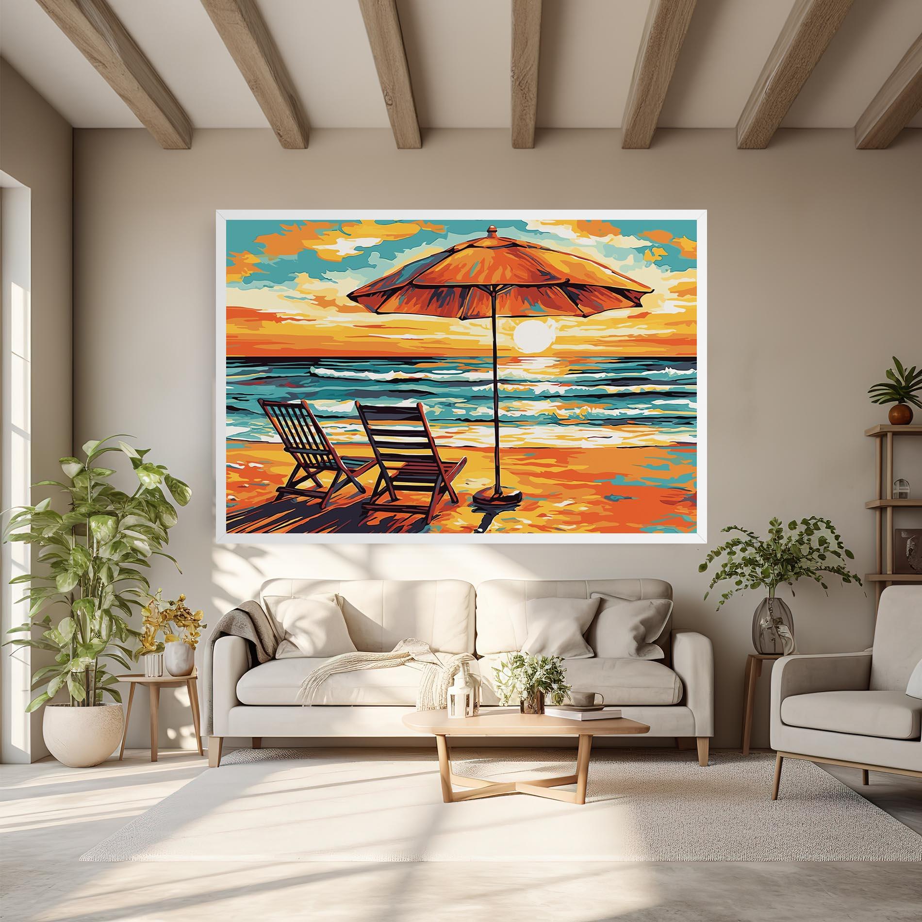 Vászonkép Chair Sunset View mockup 6