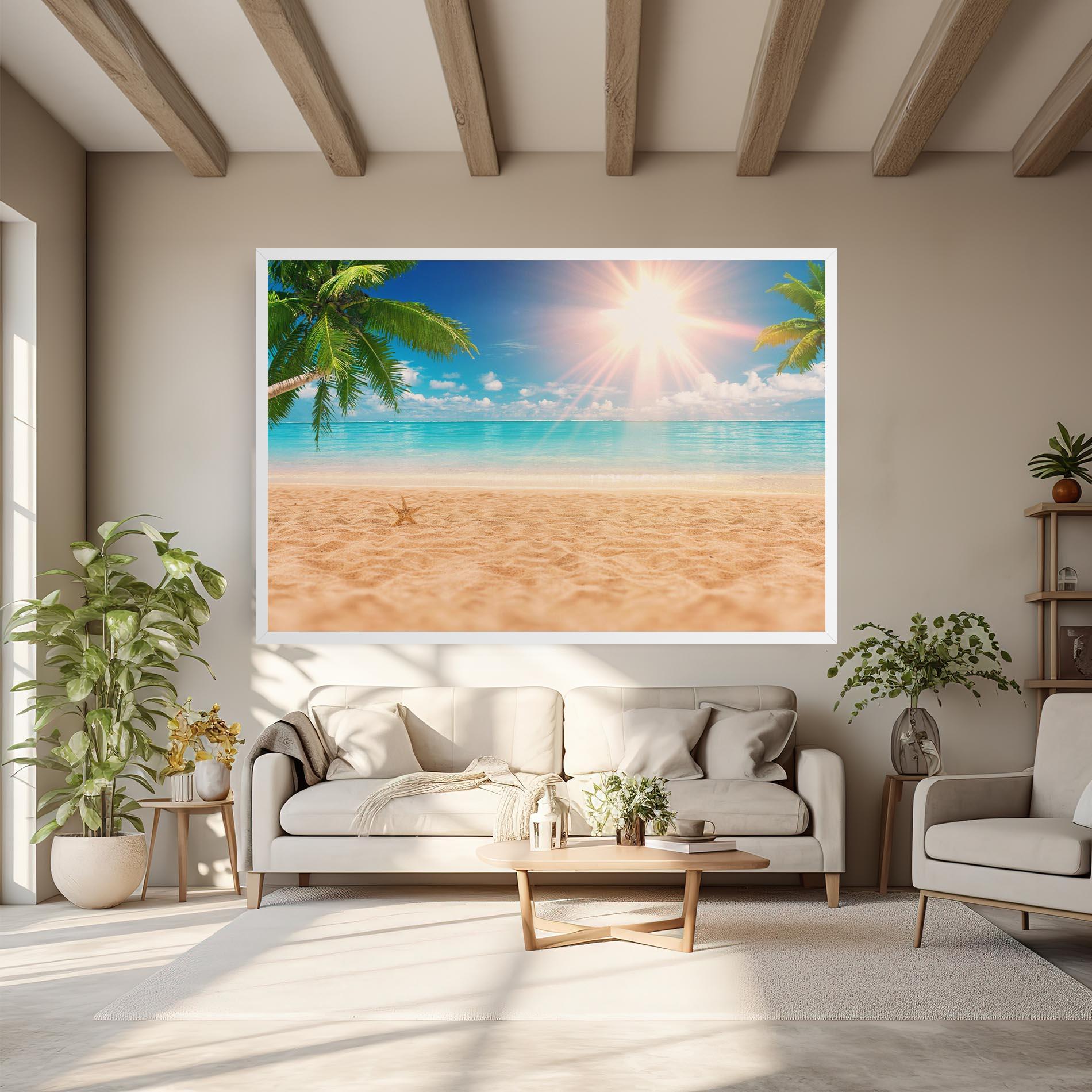 Vászonkép Exotic Beach Ocean mockup 6