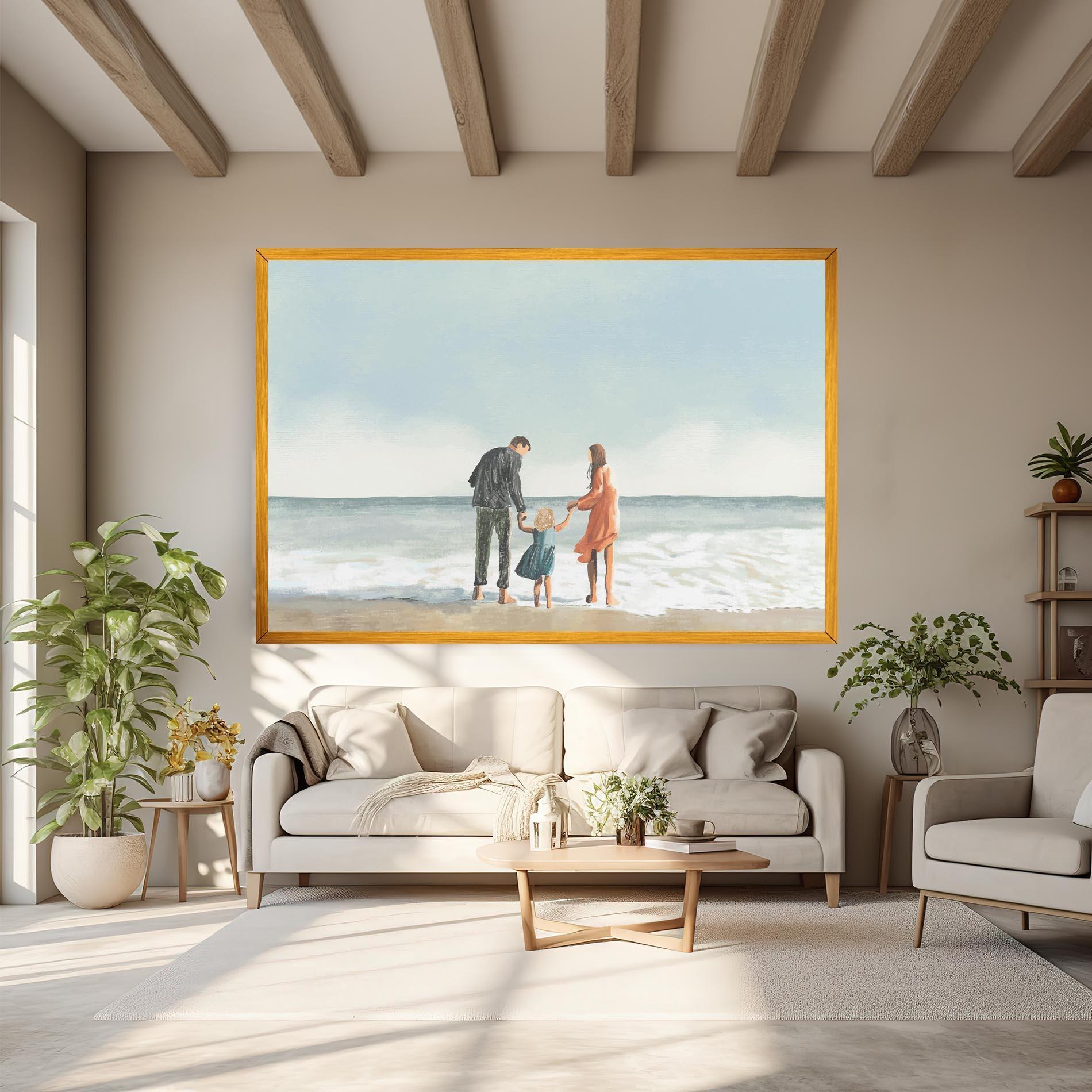 Vászonkép Beach Family mockup 6