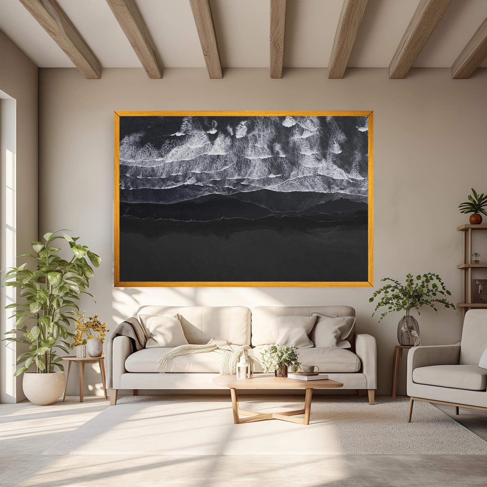 Vászonkép Grey Waves Beach mockup 6