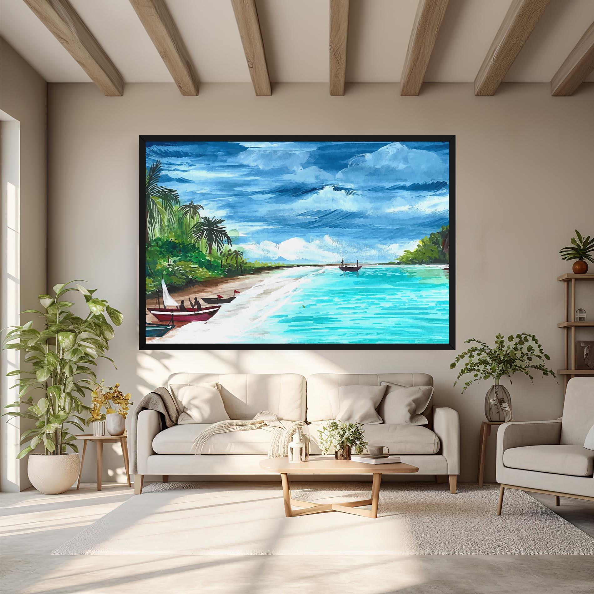 Vászonkép Beach Painting Art mockup 6