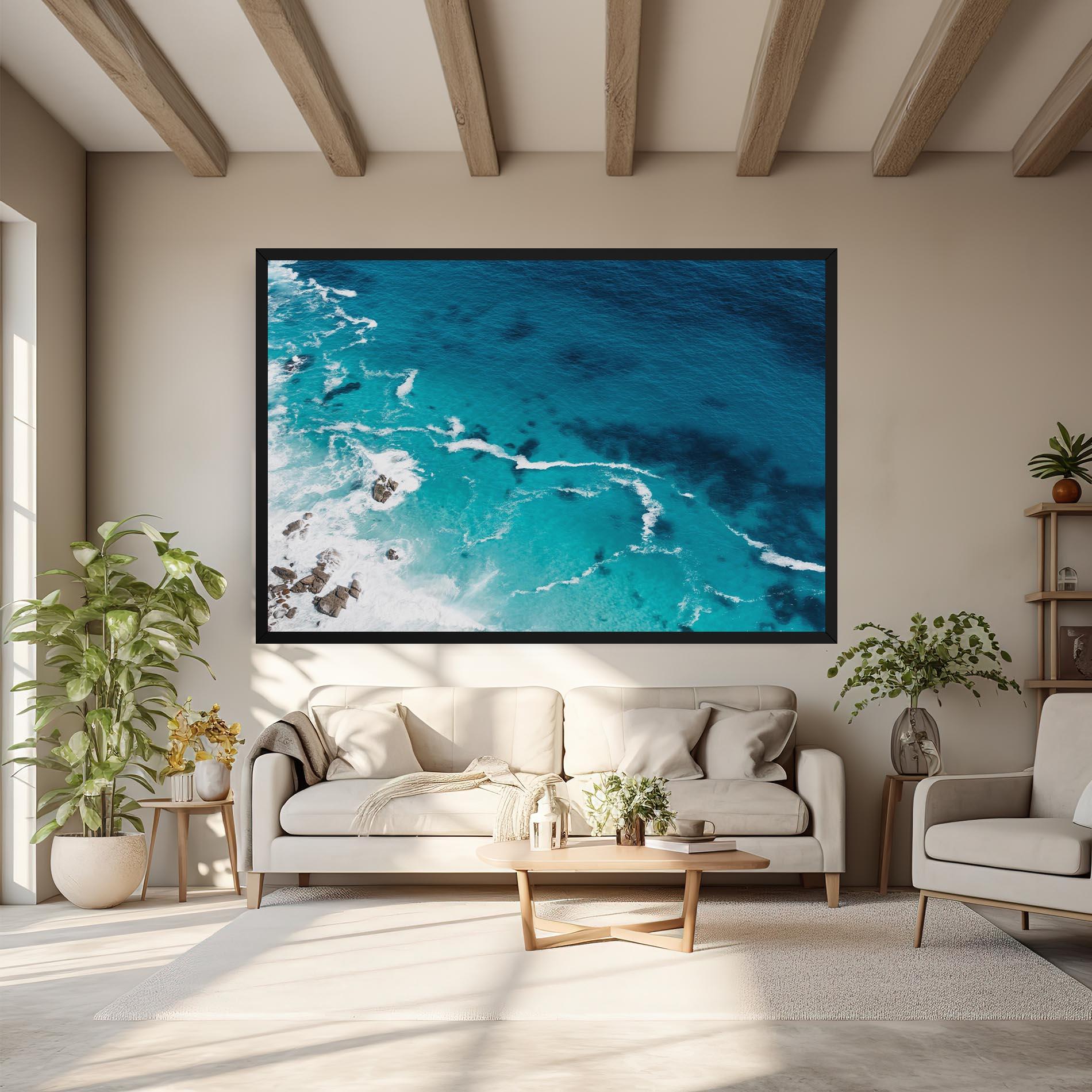 Vászonkép Blue Water Beach mockup 6