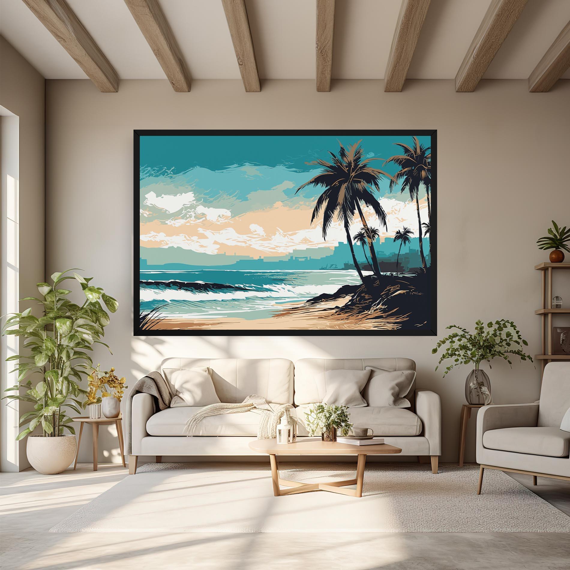 Vászonkép Cream Blue Beach mockup 6