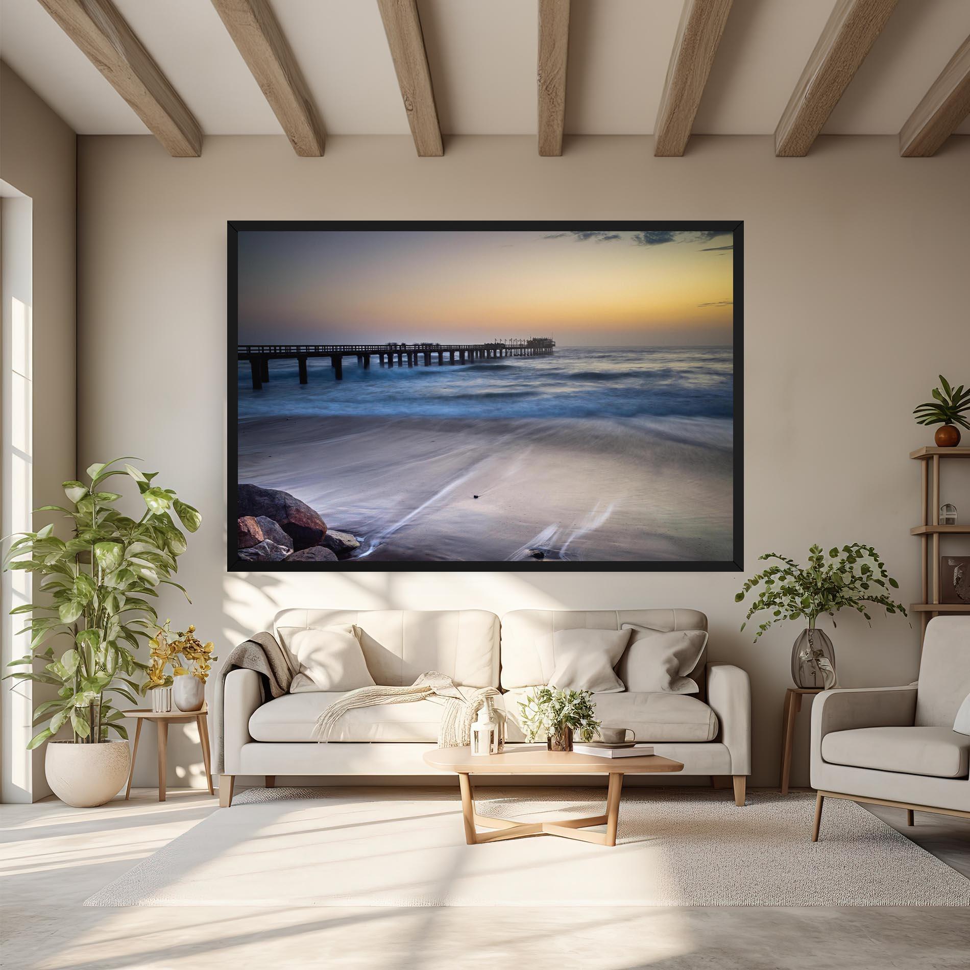 Vászonkép Empty Pretty Beach mockup 6